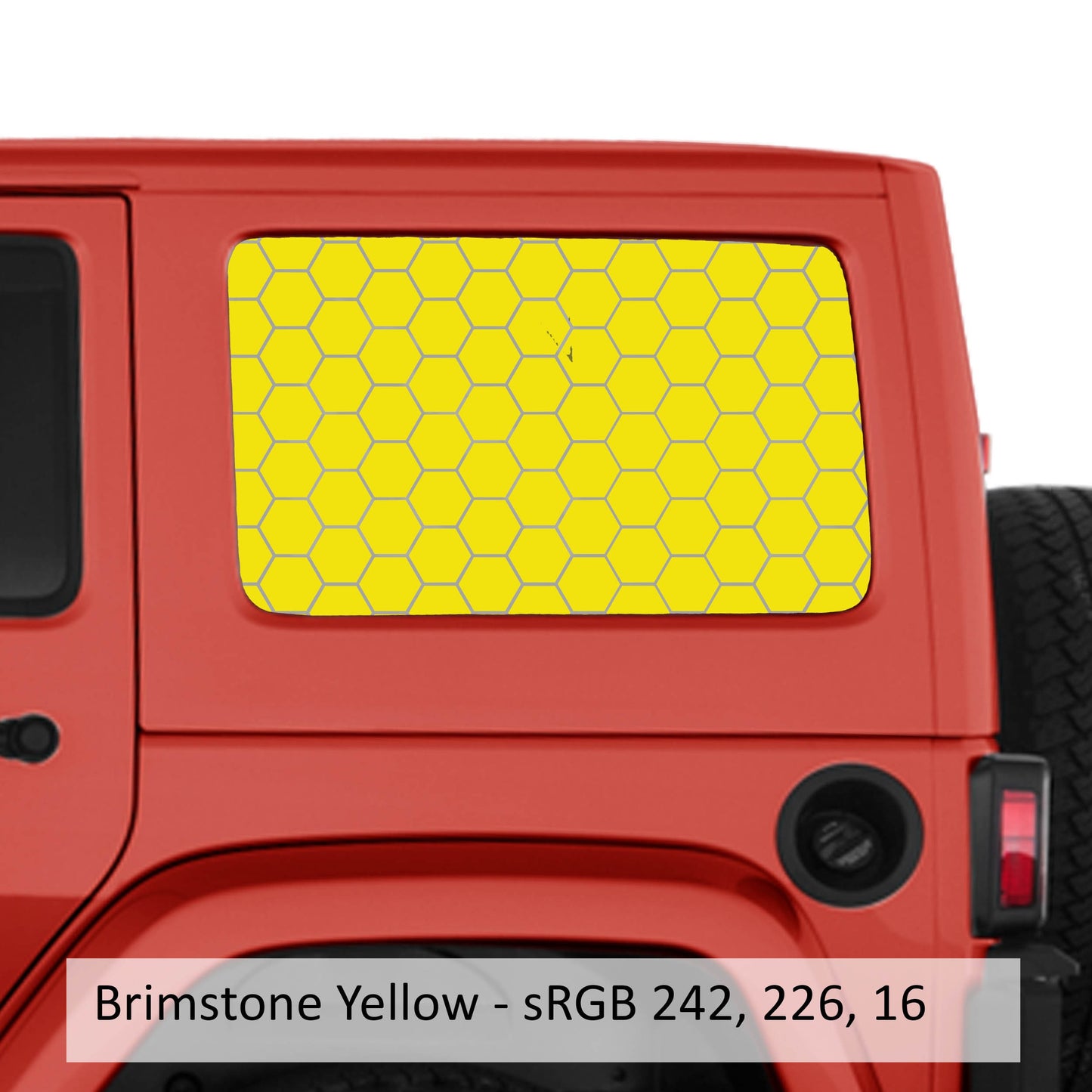 Honeycomb Hex Mesh Pattern Hardtop Window Decal Set - Fits Jeep Wrangler JKU 2007 - 2018