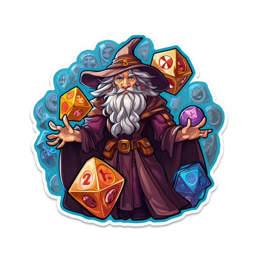 Wizard Dice Storm Vinyl Sticker Magic RPG Wizard Decal for Laptop Water Bottle Suitcase or Car DnD Fantasy Gaming Gift