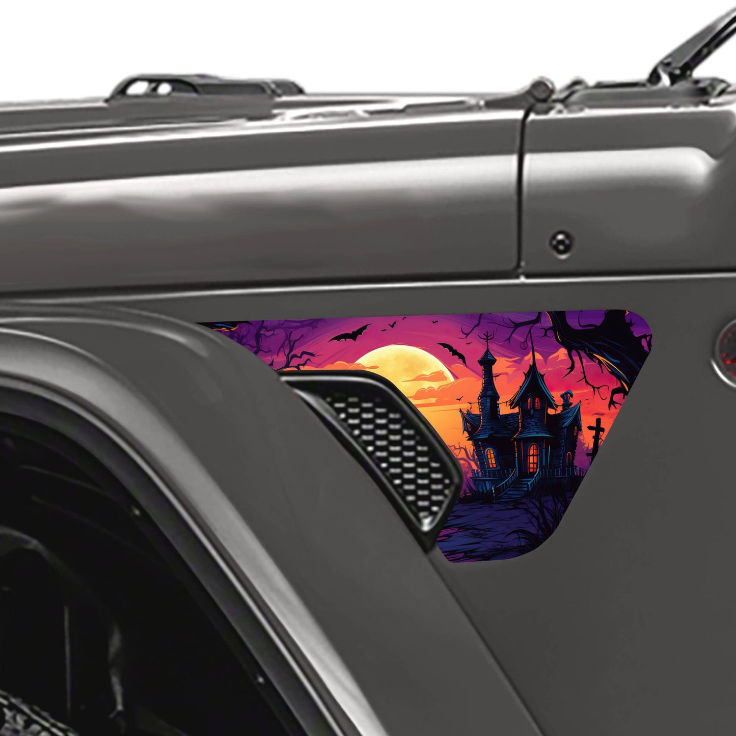 Haunted House 2pc Vinyl Fender Decal Set - Fits Jeep Wrangler JL/Jeep Gladiator JT 2018+