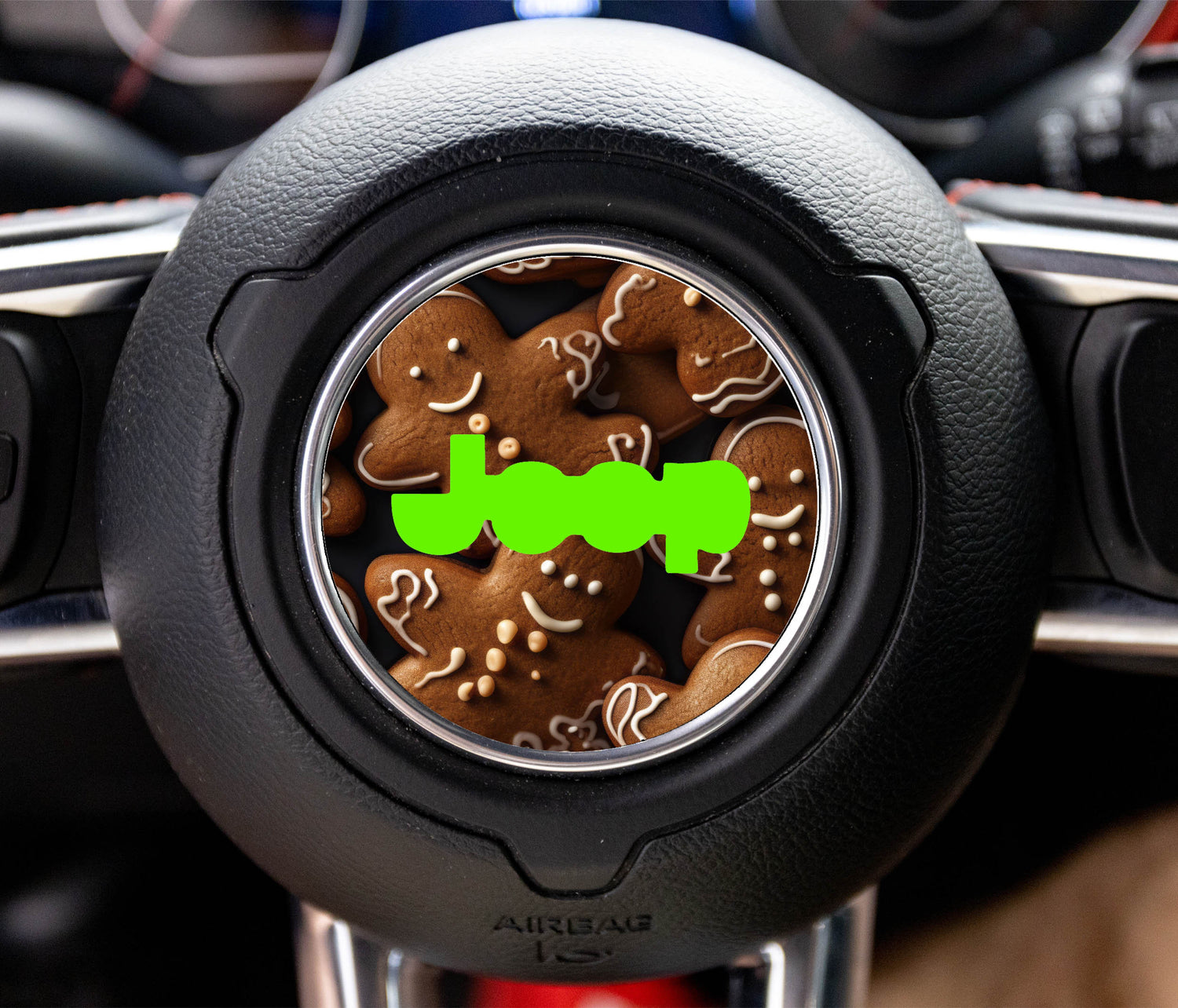 Christmas Gingerbread Man Steering Wheel Decal Overlay