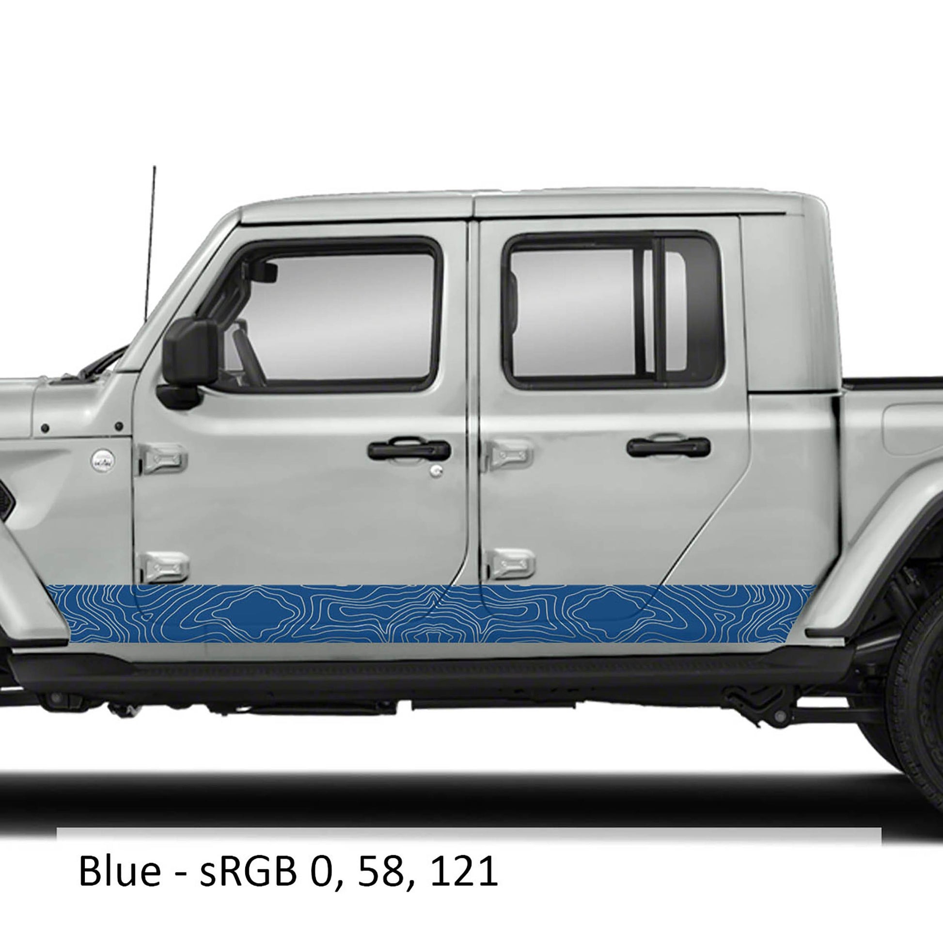 Topographic Body Side Skirt Stripe Kit - Fits 2020 - Current JT Gladiator Models