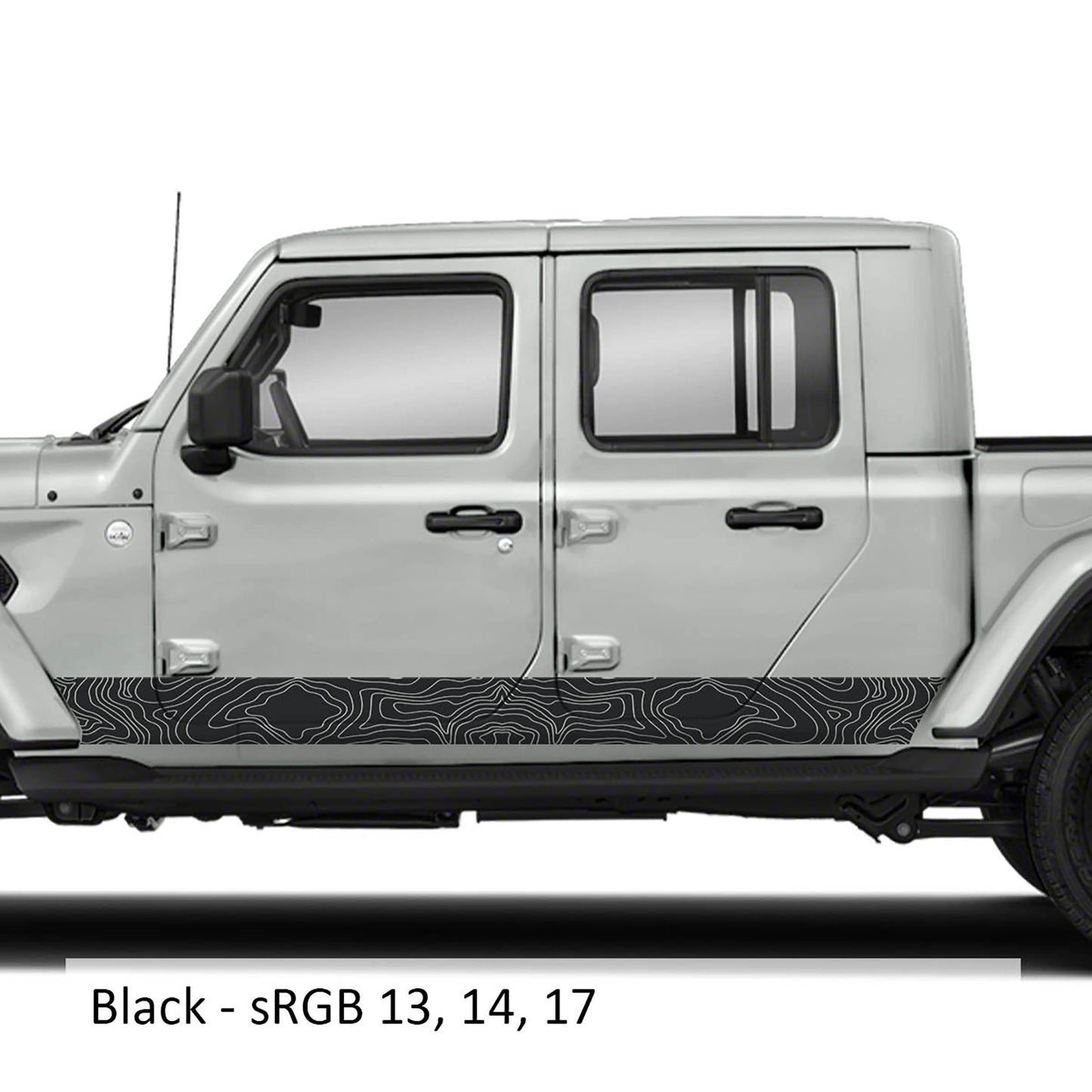 Topographic Body Side Skirt Stripe Kit - Fits 2020 - Current JT Gladiator Models