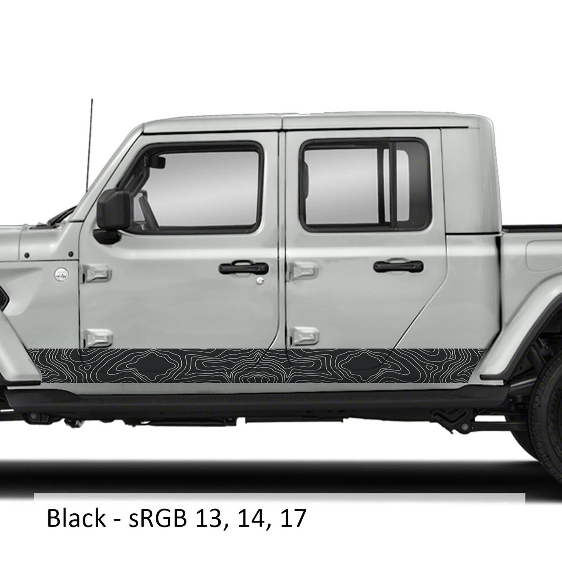 Topographic Body Side Skirt Stripe Kit - Fits 2020 - Current JT Gladiator Models