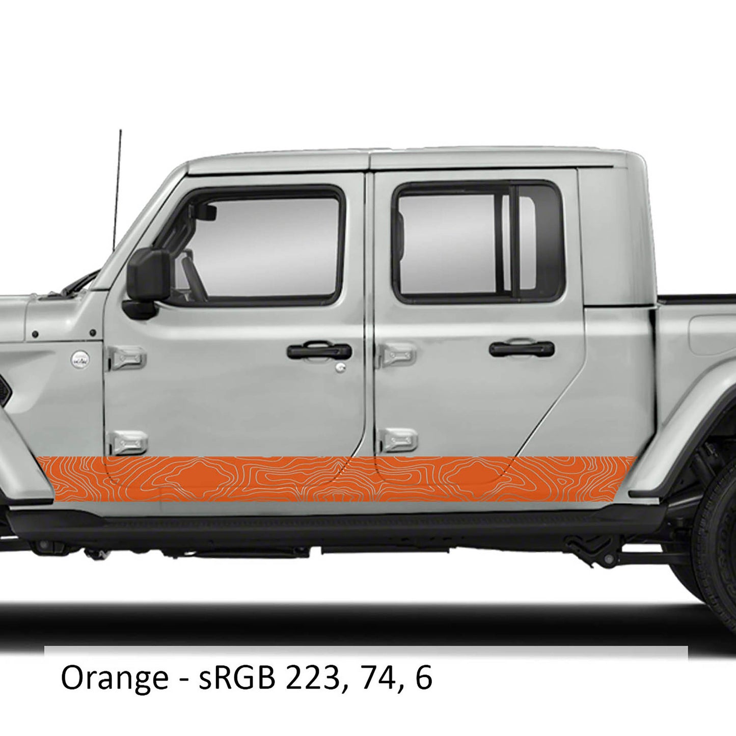 Topographic Body Side Skirt Stripe Kit - Fits 2020 - Current JT Gladiator Models