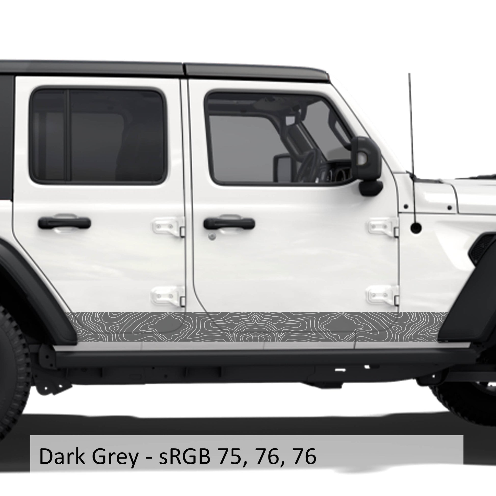 Topographic Body Side Skirt Stripe Kit - Fits 2018 - Current JLU Wrangler Models