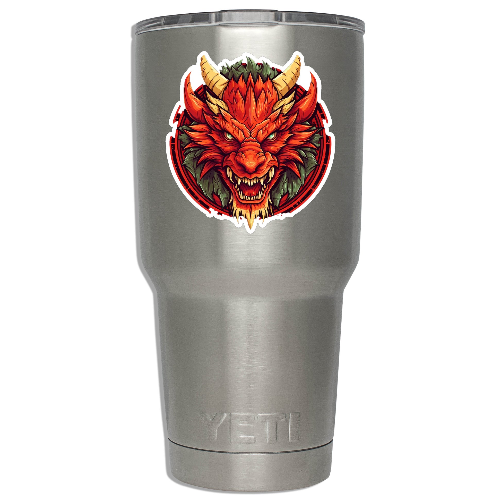 Mounted Red Dragon Head Vinyl Sticker Fantasy RPG Smog Decal for Water Bottle Laptop Tumbler Car DnD Tabletop Gift for Dragon Fans