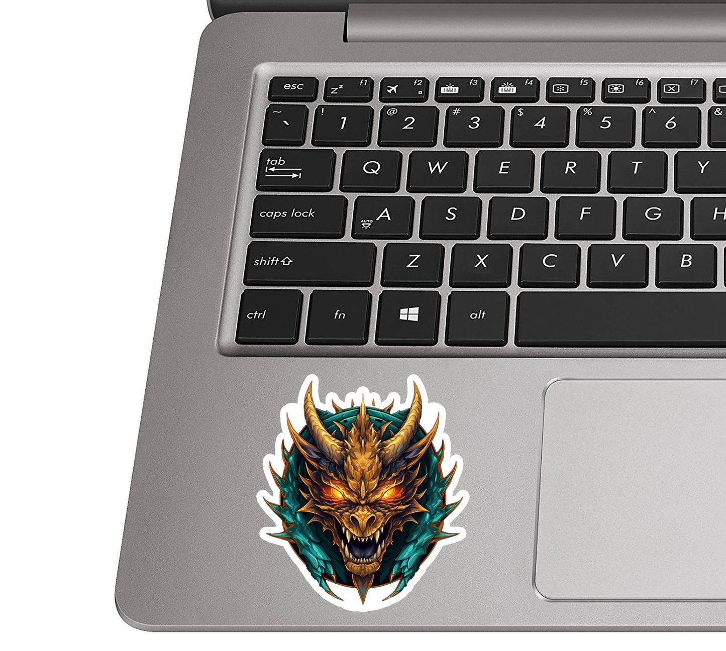 Mounted Gold Dragon Head Vinyl Sticker Fantasy RPG Decal for Water Bottle Laptop Car Tumbler DnD Gift for Dragon and Tabletop Fans