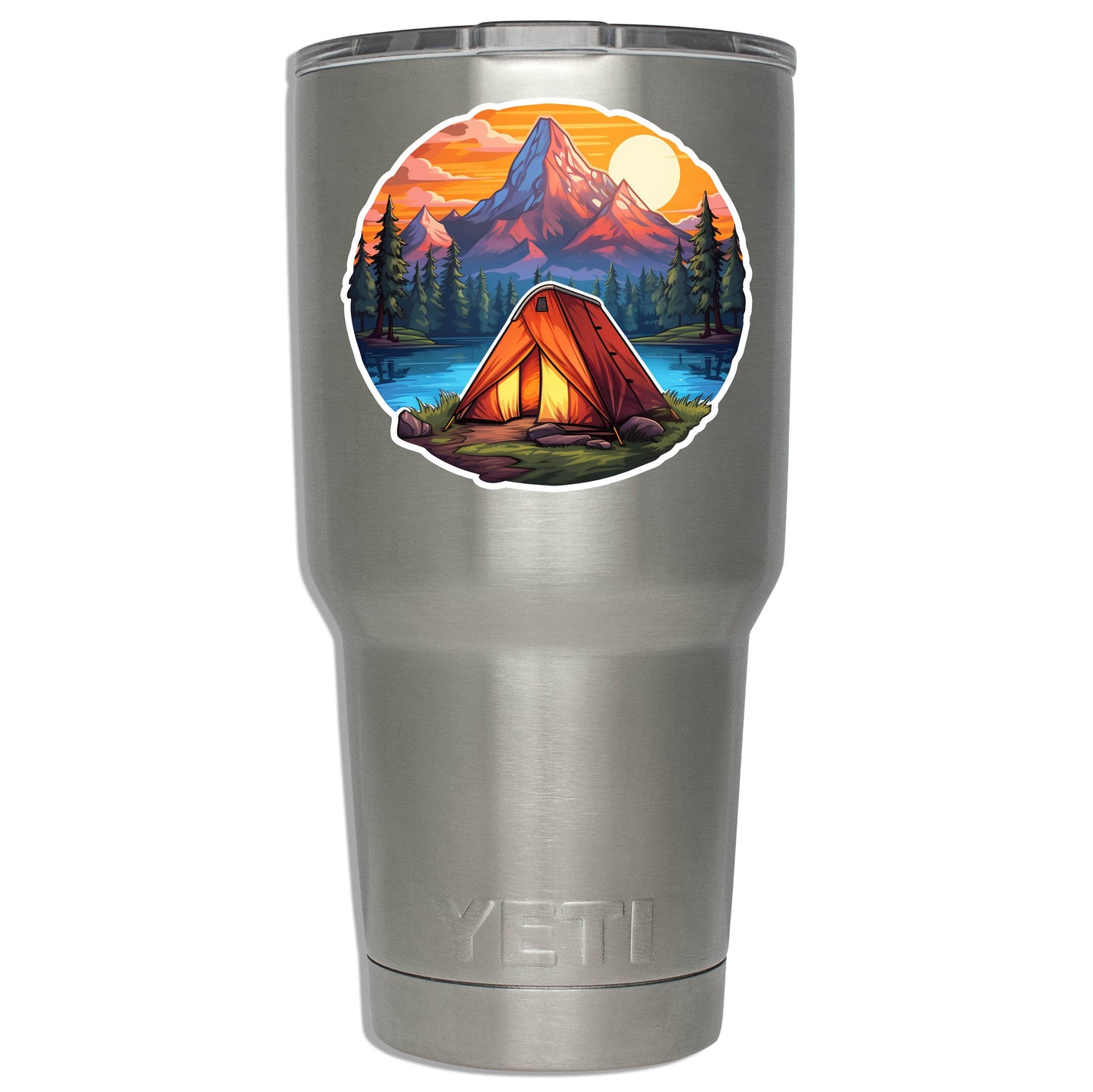 Lake Camping Vinyl Sticker | Hiking Nature Decal for Car, Truck, Water Bottle, Laptop, Journal | Explore More Outdoor Graphic