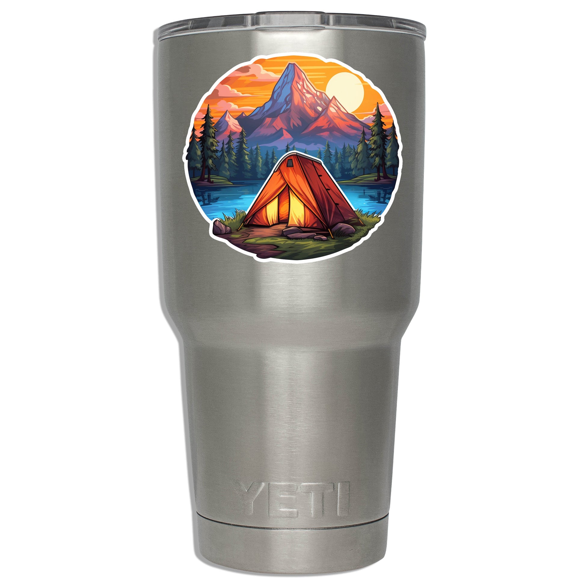 Lake Camping Vinyl Sticker | Hiking Nature Decal for Car, Truck, Water Bottle, Laptop, Journal | Explore More Outdoor Graphic