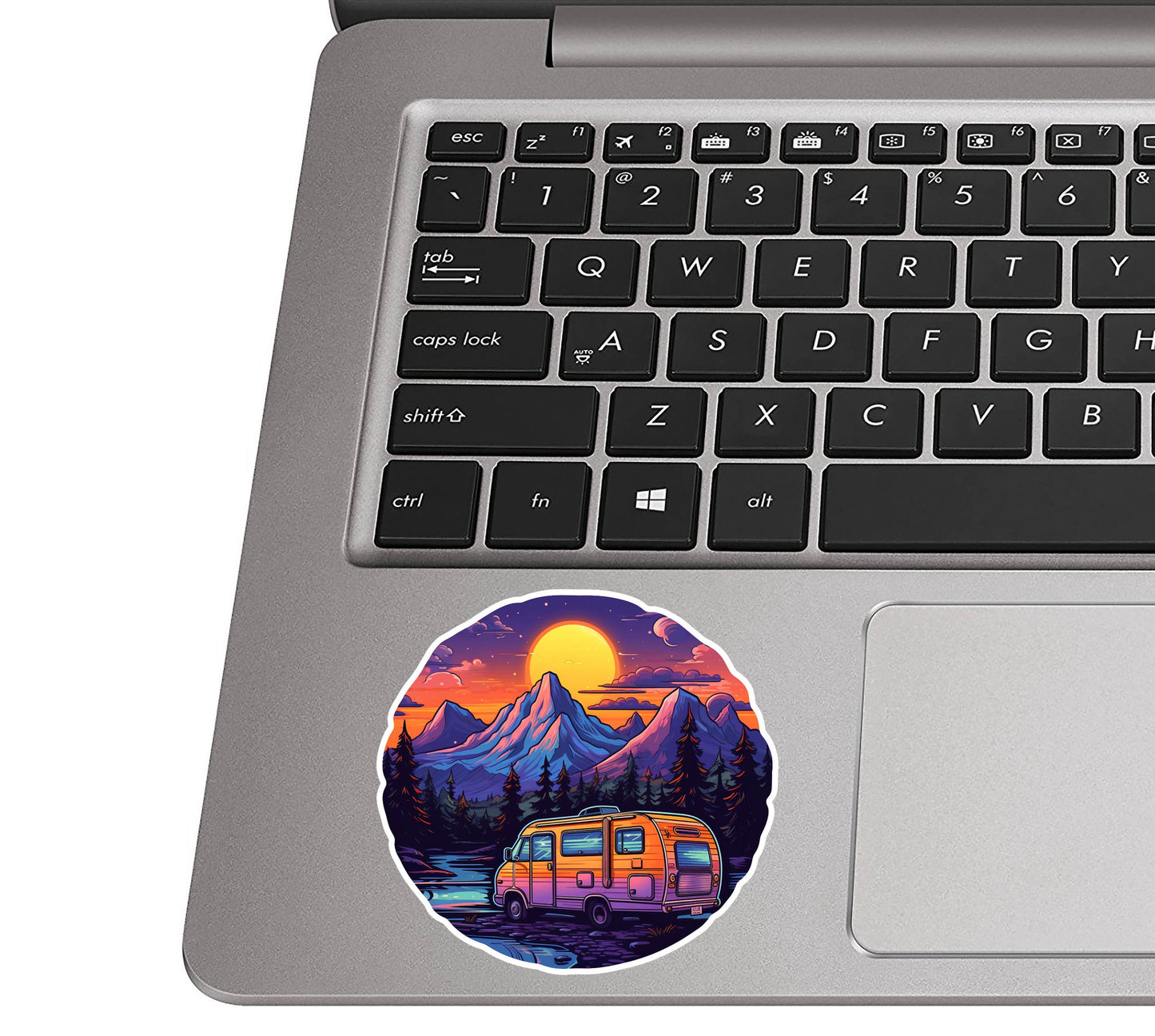 Rocky Mountain Camping Vinyl Sticker RV Nature Scene Hiking Adventure Decal for Water Bottle Laptop Car Tumbler Collectible Gift