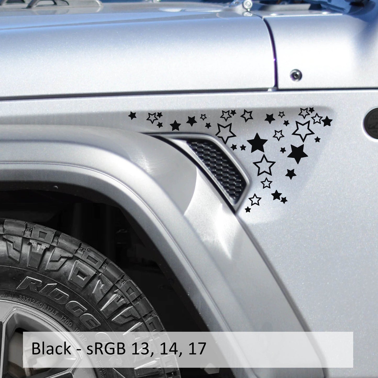 Stars Pattern Fender Vent Vinyl Decal Sticker Fits Jeep Wrangler JL/Jeep Gladiator JT 2018+