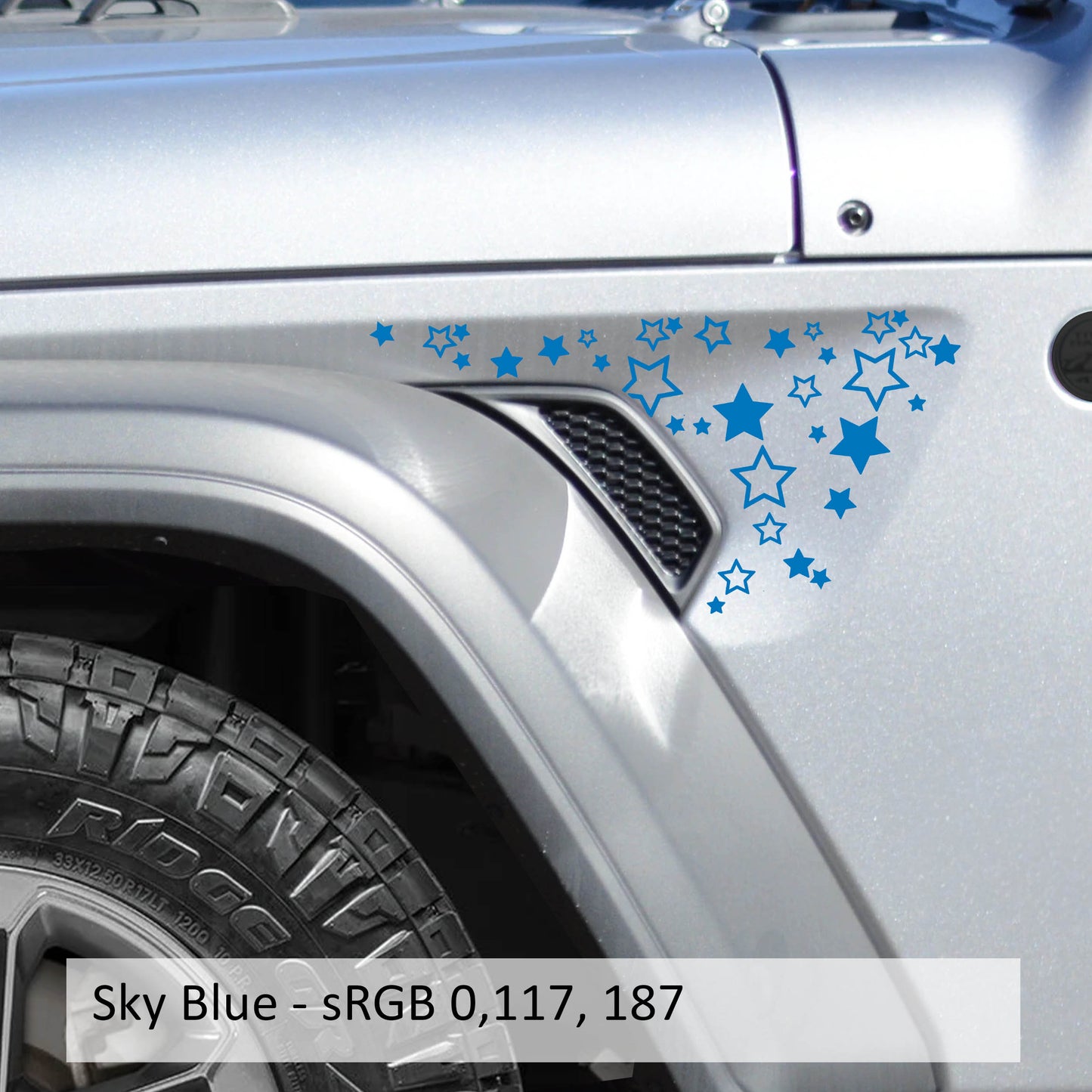 Stars Pattern Fender Vent Vinyl Decal Sticker Fits Jeep Wrangler JL/Jeep Gladiator JT 2018+