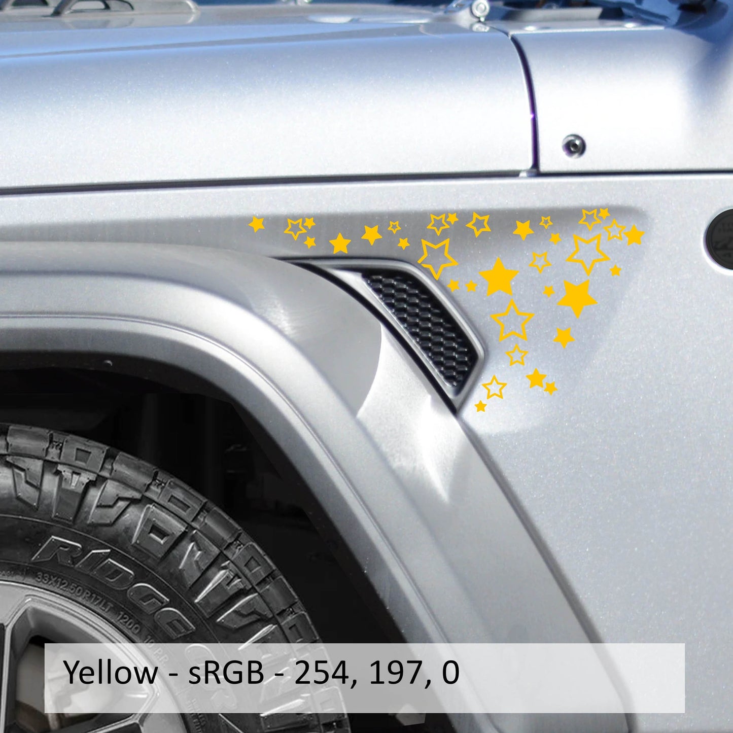 Stars Pattern Fender Vent Vinyl Decal Sticker Fits Jeep Wrangler JL/Jeep Gladiator JT 2018+