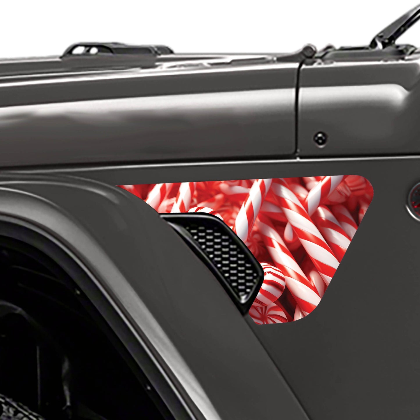 Candy Cane 2pc Vinyl Fender Decal Set - Fits Jeep Wrangler JL/Jeep Gladiator JT 2018+