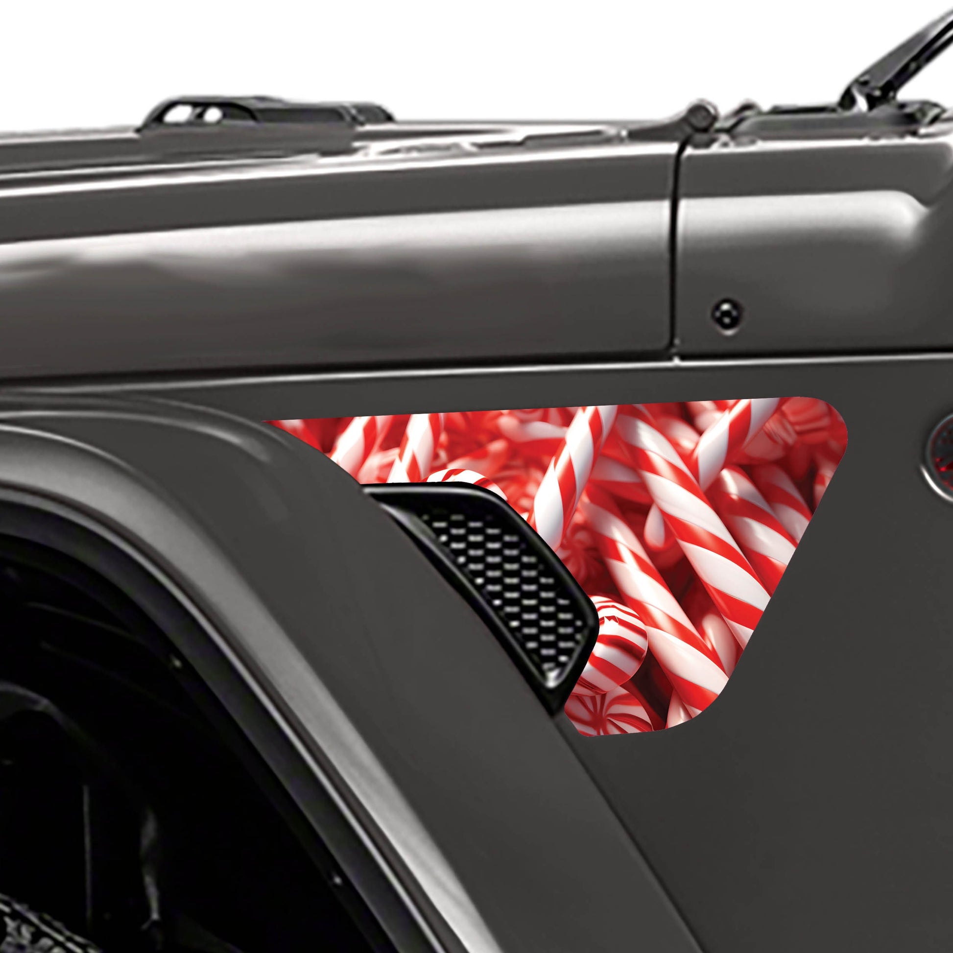 Candy Cane 2pc Vinyl Fender Decal Set - Fits Jeep Wrangler JL/Jeep Gladiator JT 2018+