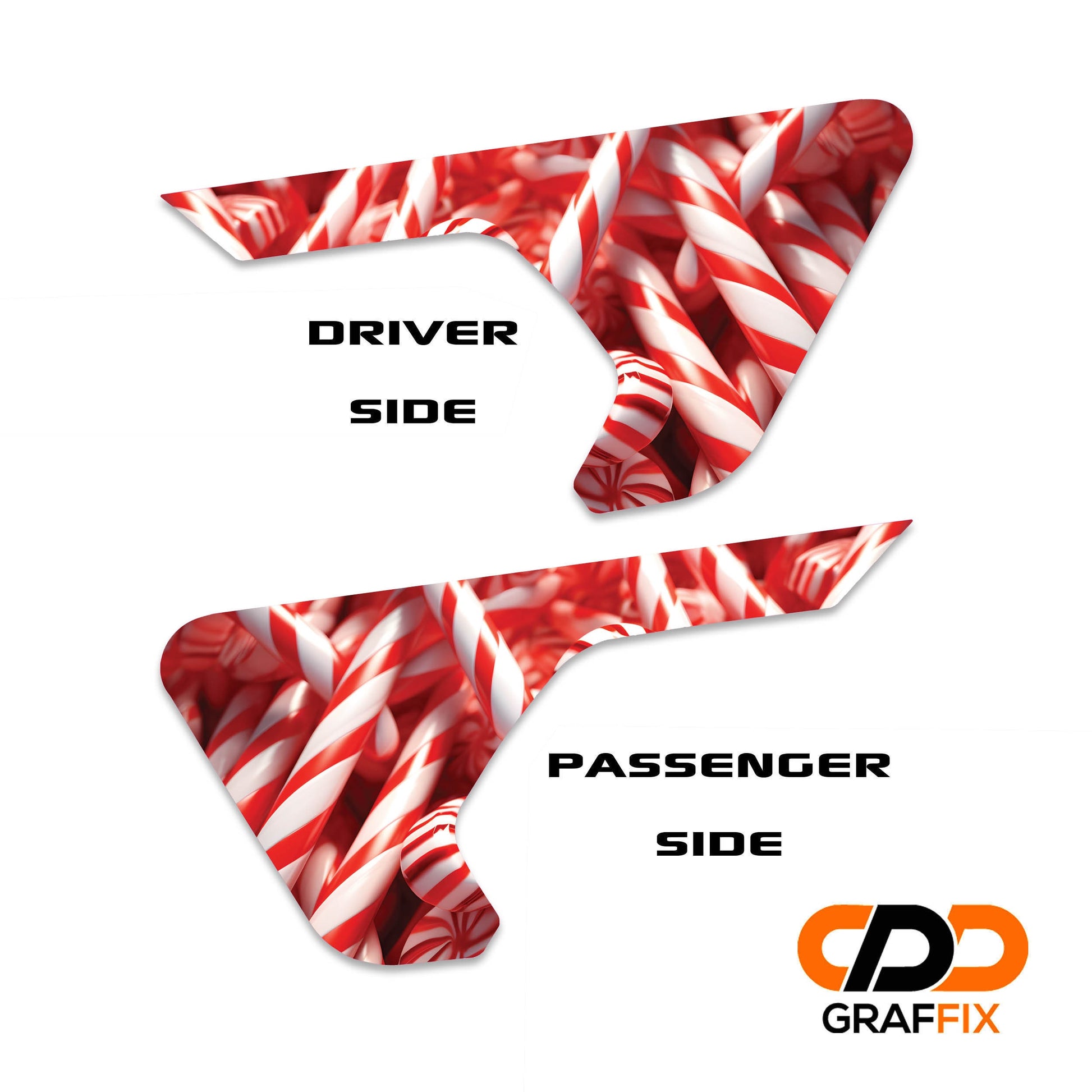 Candy Cane 2pc Vinyl Fender Decal Set - Fits Jeep Wrangler JL/Jeep Gladiator JT 2018+