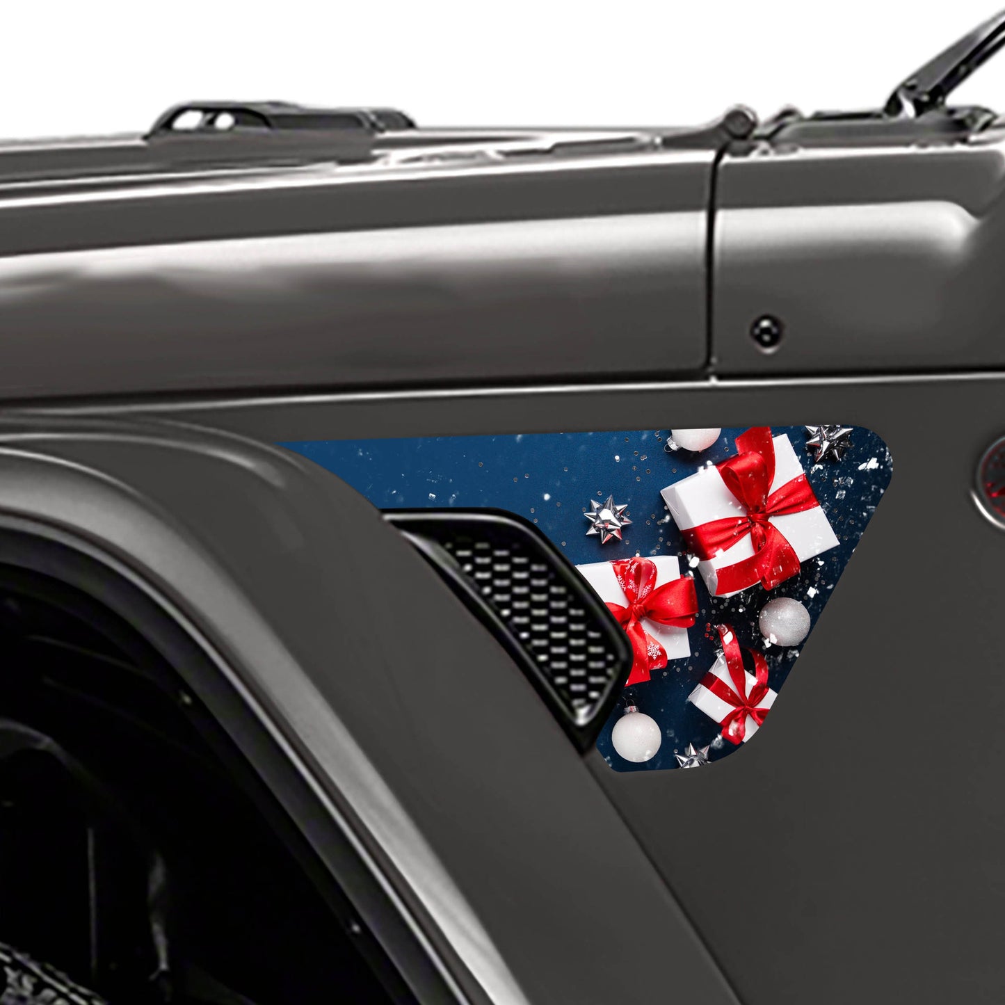 Christmas Presents 2pc Vinyl Fender Decal Set - Fits Jeep Wrangler JL/Jeep Gladiator JT 2018+