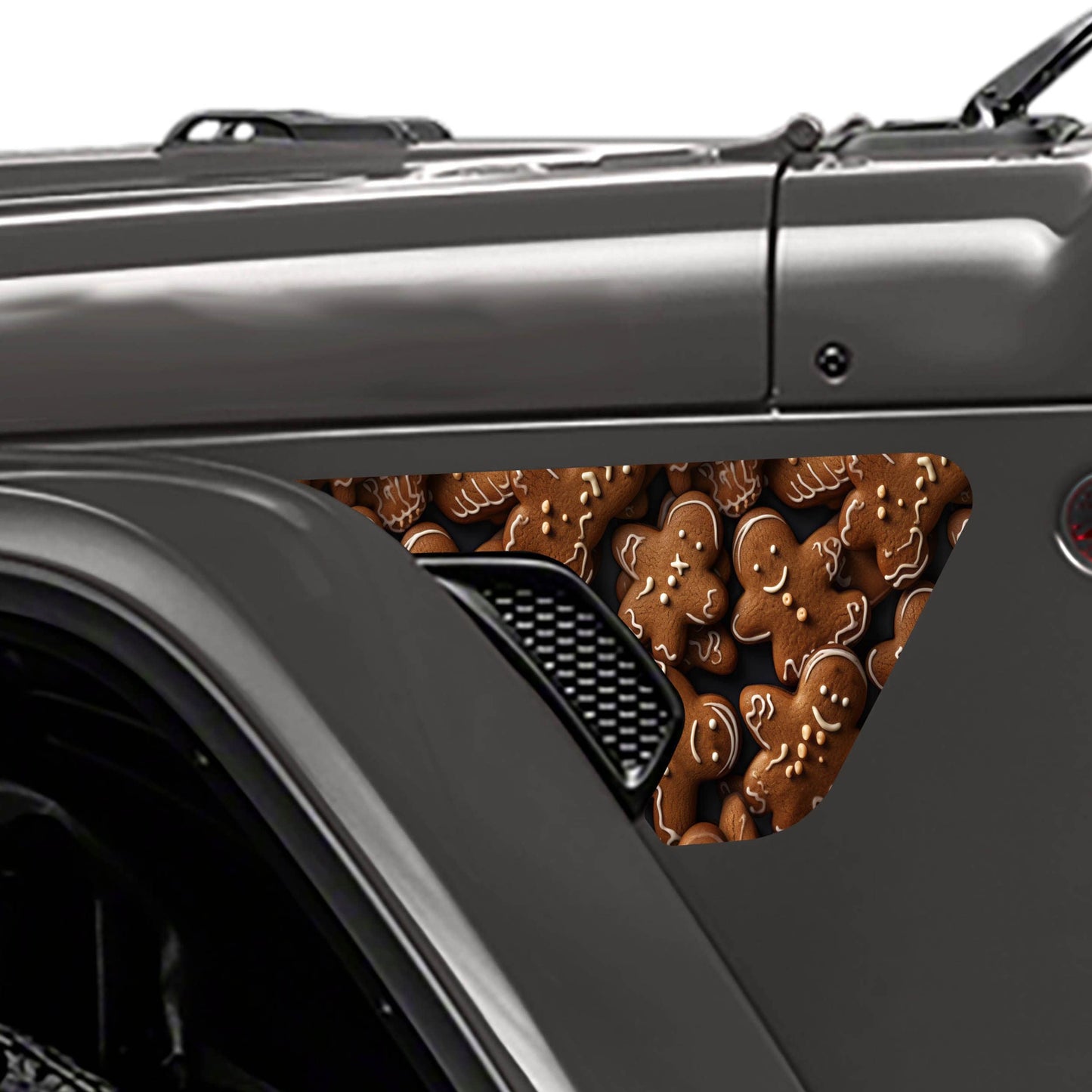 Gingerbread Man 2pc Vinyl Fender Decal Set - Fits Jeep Wrangler JL/Jeep Gladiator JT 2018+
