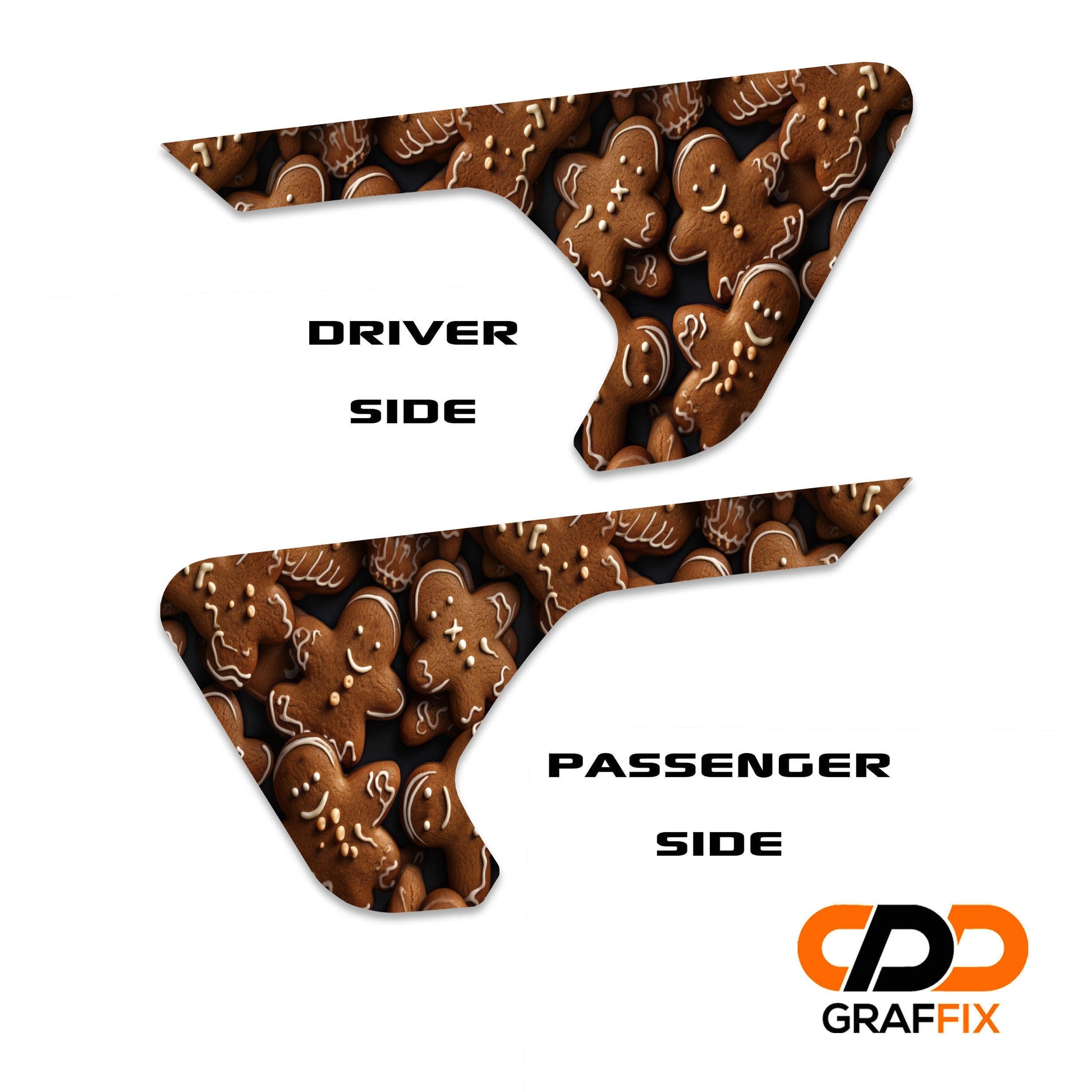 Gingerbread Man 2pc Vinyl Fender Decal Set - Fits Jeep Wrangler JL/Jeep Gladiator JT 2018+