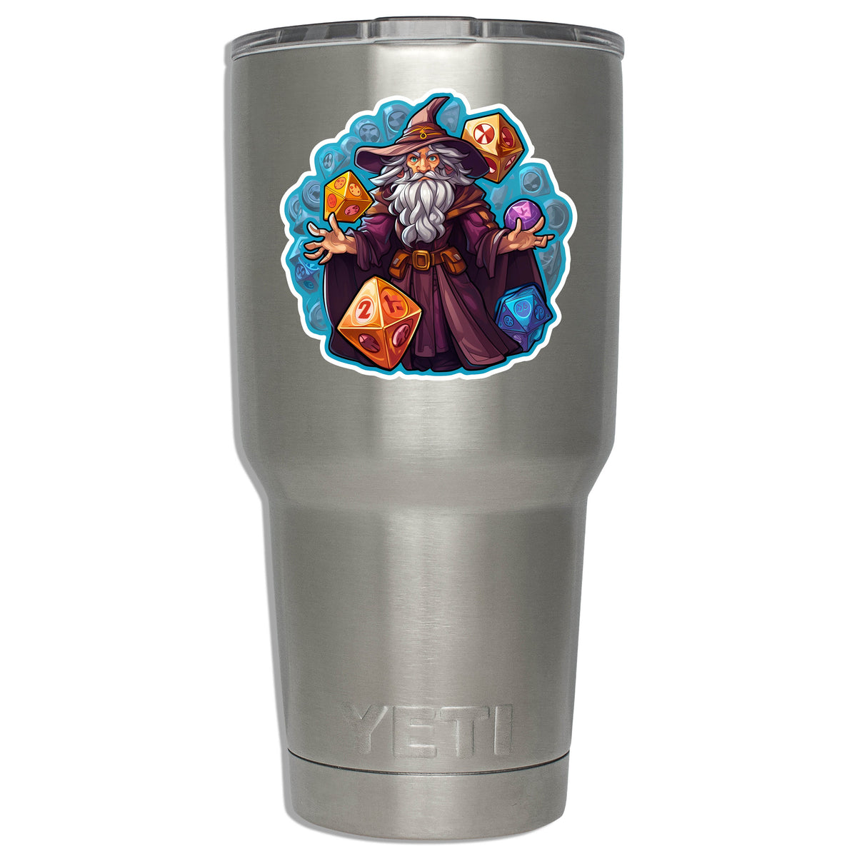 Wizard Dice Storm Vinyl Sticker Magic RPG Wizard Decal for Laptop Water Bottle Suitcase or Car DnD Fantasy Gaming Gift