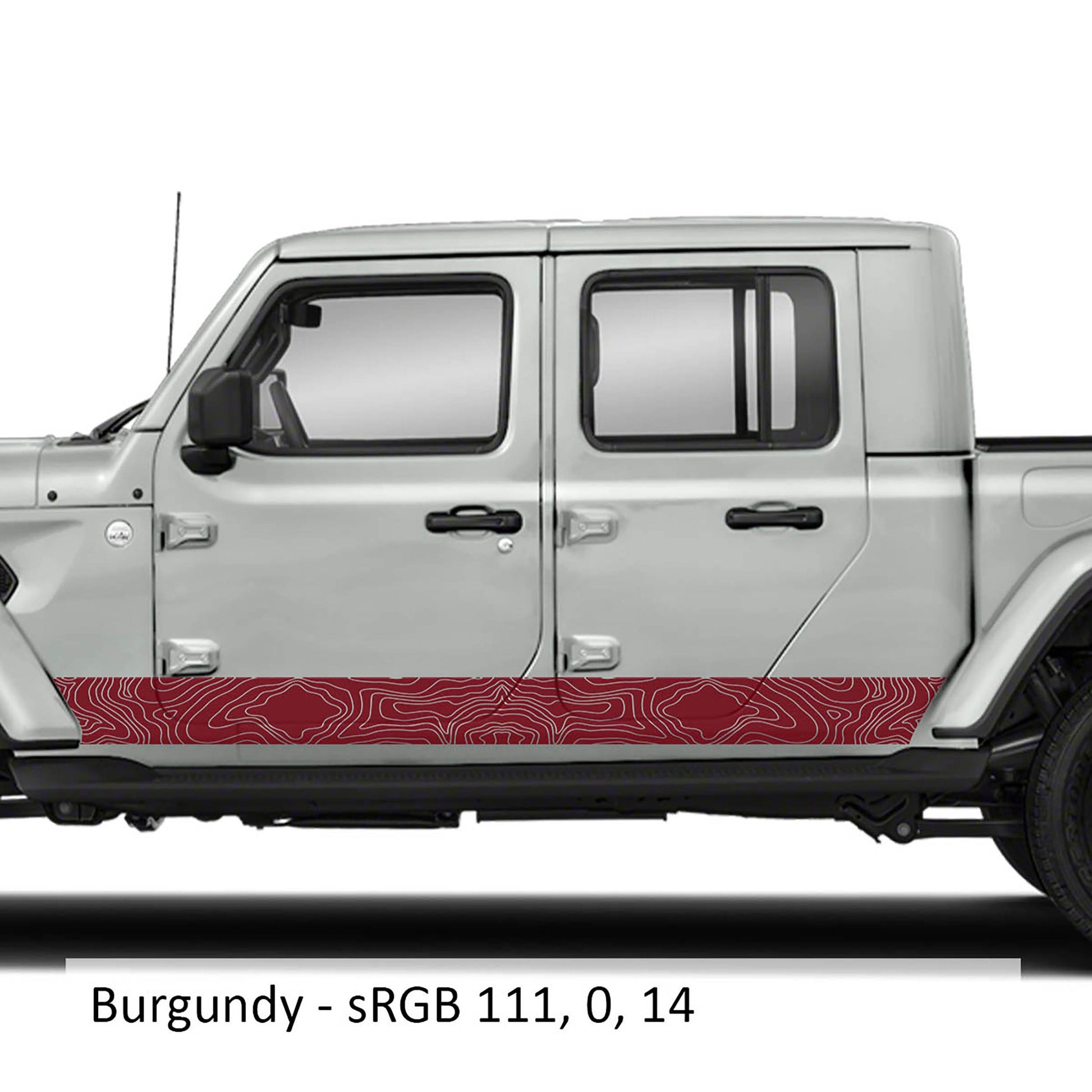 Topographic Body Side Skirt Stripe Kit - Fits 2020 - Current JT Gladiator Models