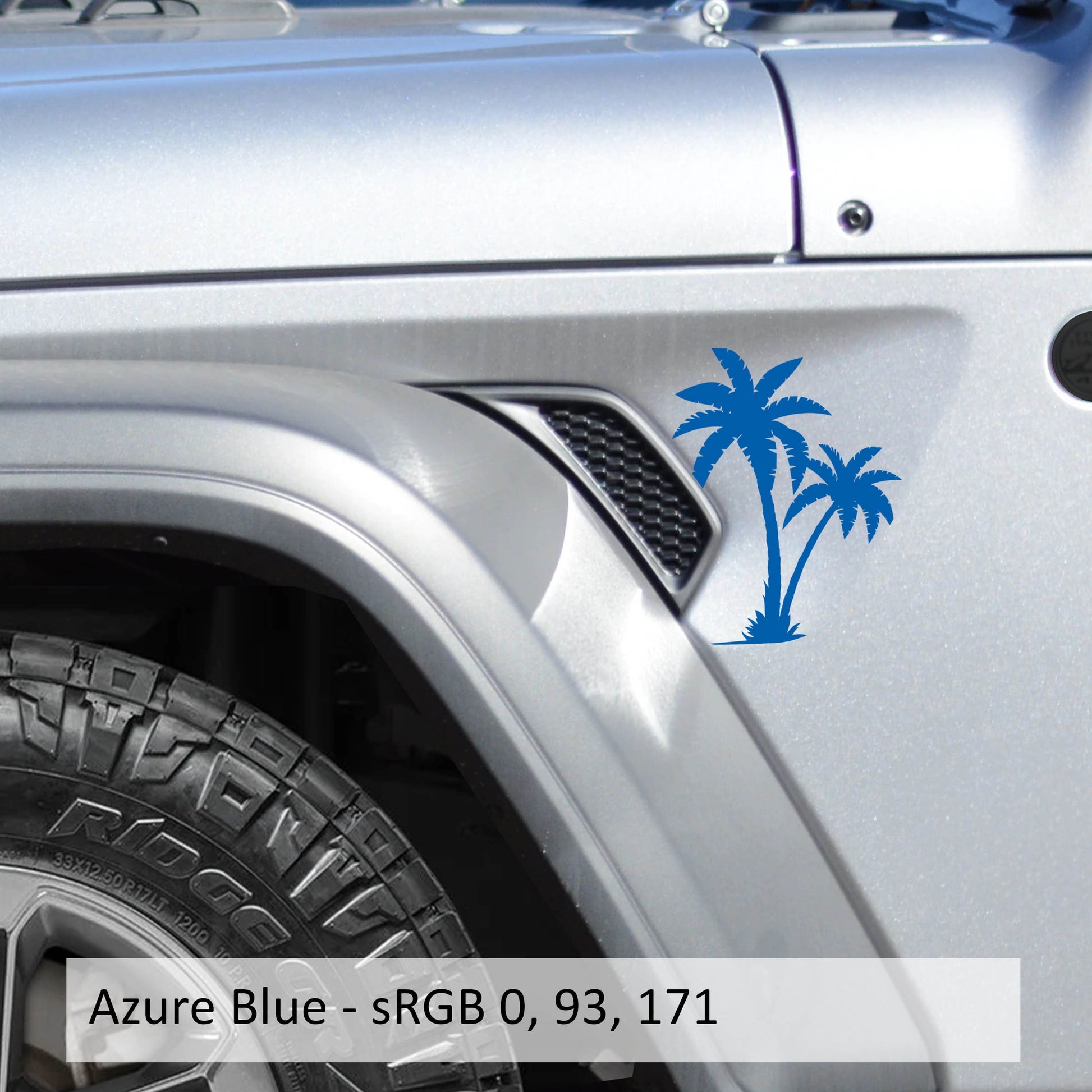 Palm Tree Fender Vent Vinyl Decal - Fits Jeep Wrangler JL/Jeep Gladiator JT 2018+