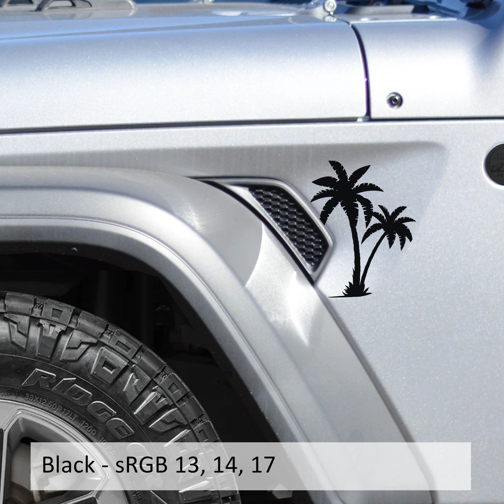 Palm Tree Fender Vent Vinyl Decal - Fits Jeep Wrangler JL/Jeep Gladiator JT 2018+