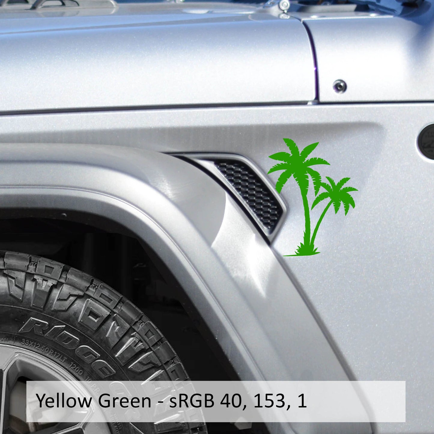Palm Tree Fender Vent Vinyl Decal - Fits Jeep Wrangler JL/Jeep Gladiator JT 2018+