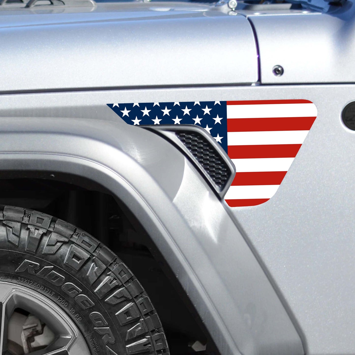 American Flag Fender Vent Vinyl Decal - Fits Jeep Wrangler JL/Jeep Gladiator JT 2018+