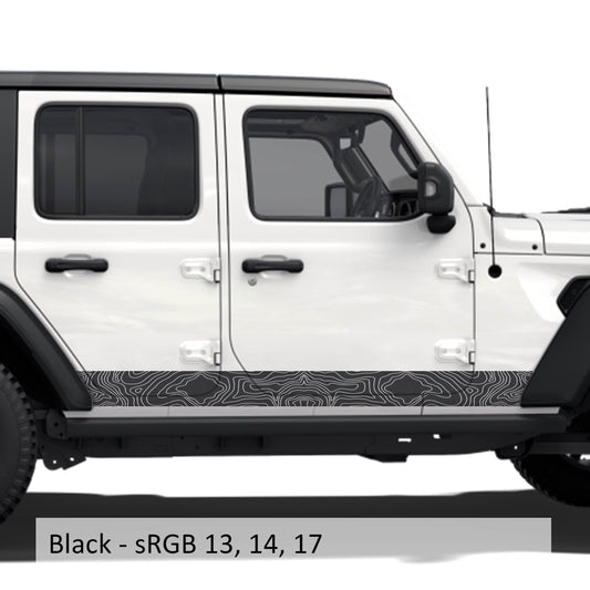 Topographic Body Side Skirt Stripe Kit - Fits 2018 - Current JLU Wrangler Models
