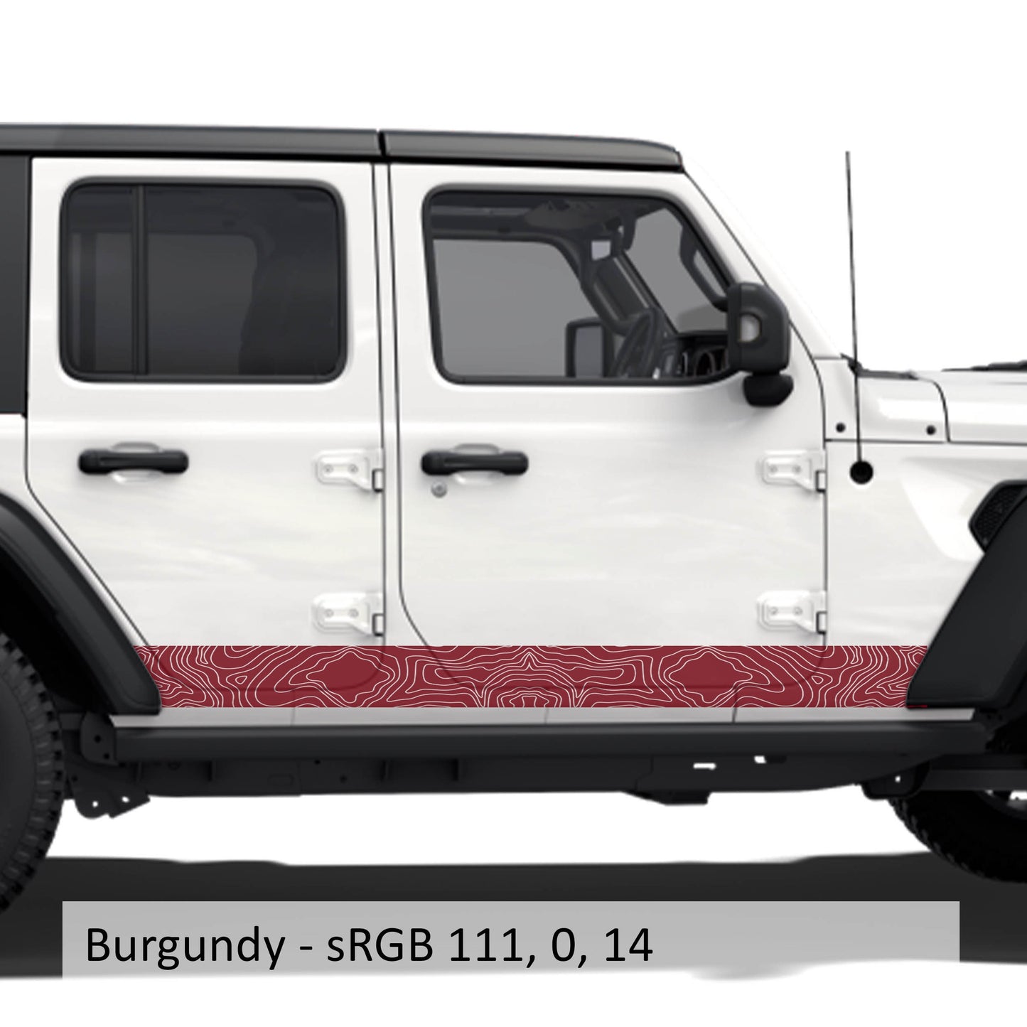 Topographic Body Side Skirt Stripe Kit - Fits 2018 - Current JLU Wrangler Models
