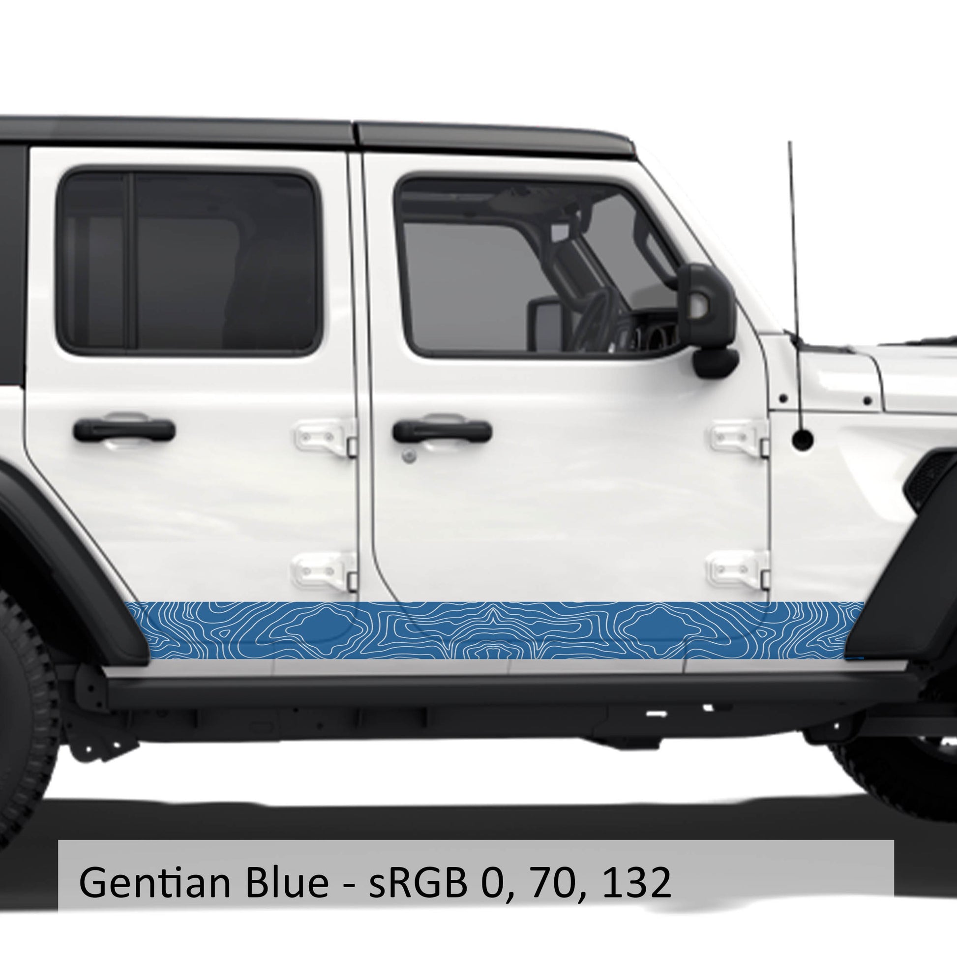 Topographic Body Side Skirt Stripe Kit - Fits 2018 - Current JLU Wrangler Models