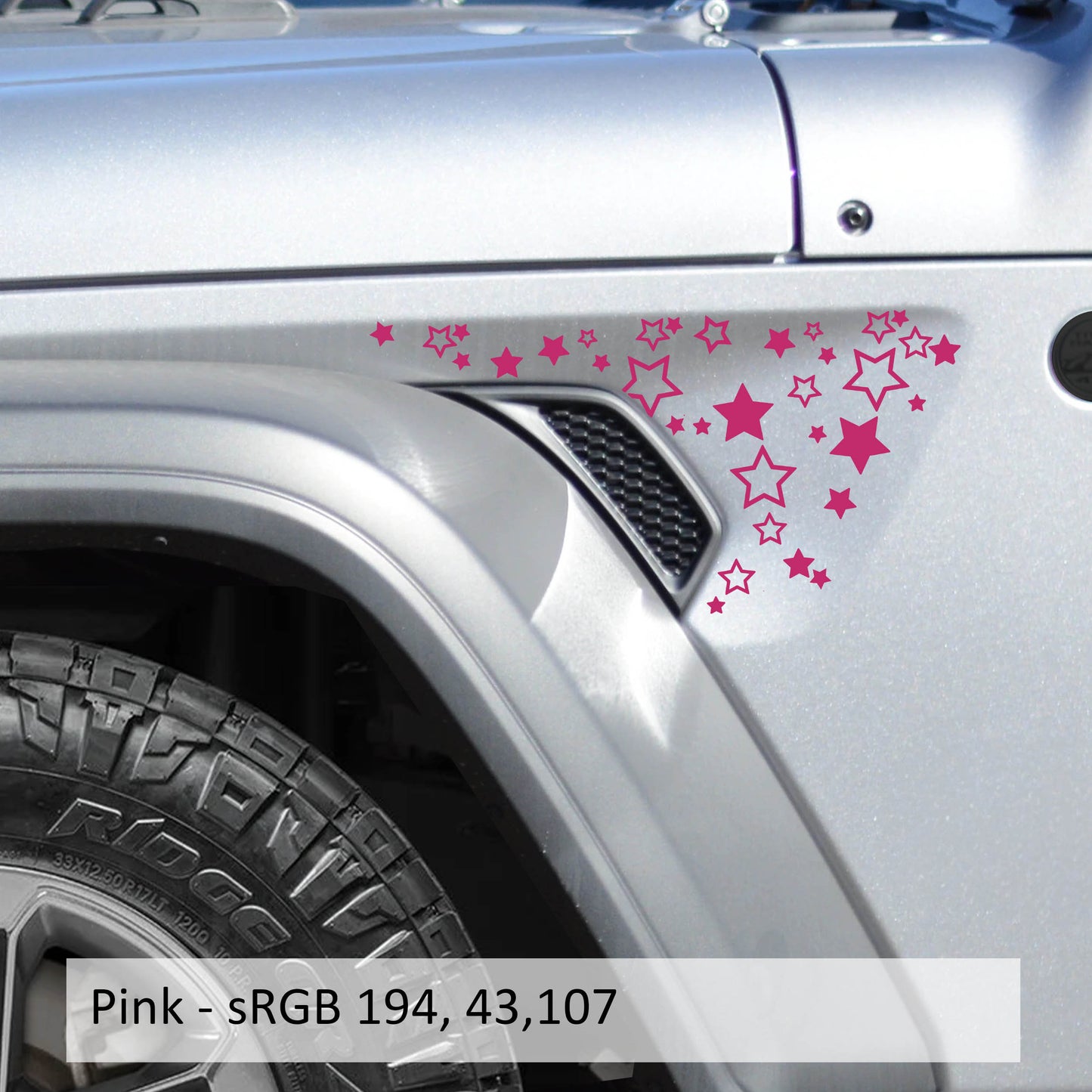 Stars Pattern Fender Vent Vinyl Decal Sticker Fits Jeep Wrangler JL/Jeep Gladiator JT 2018+