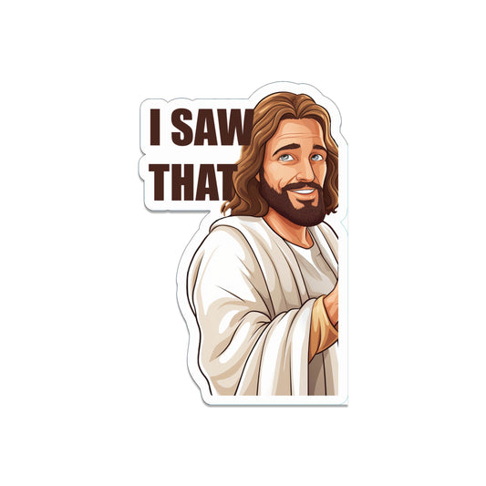Funny Jesus Meme Sticker Jesus is Watching Vinyl Decal Christian Humor Laptop Water Bottle Car Sticker Religious Joke Gift