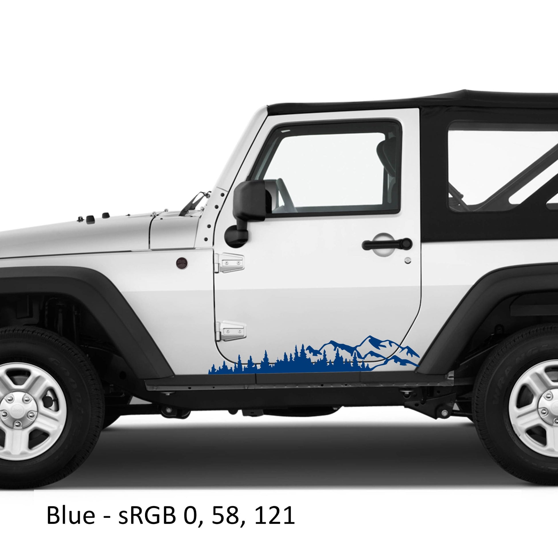 Mountain Forest 2Pcs Jk Lower Rocker Vinyl Decal Fits Jeep Wrangler Jk 2 Door 2007 - 2018