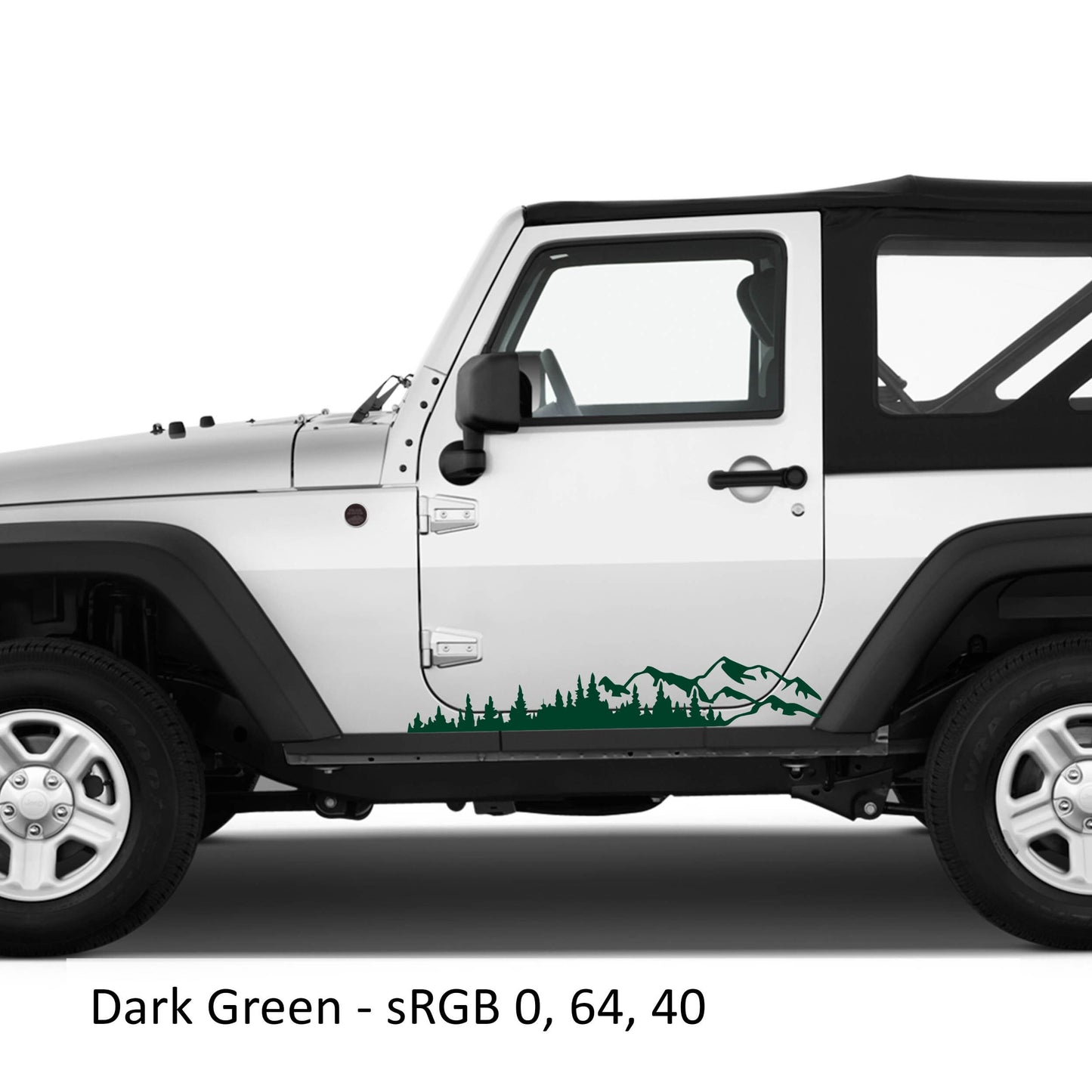 Mountain Forest 2Pcs Jk Lower Rocker Vinyl Decal Fits Jeep Wrangler Jk 2 Door 2007 - 2018