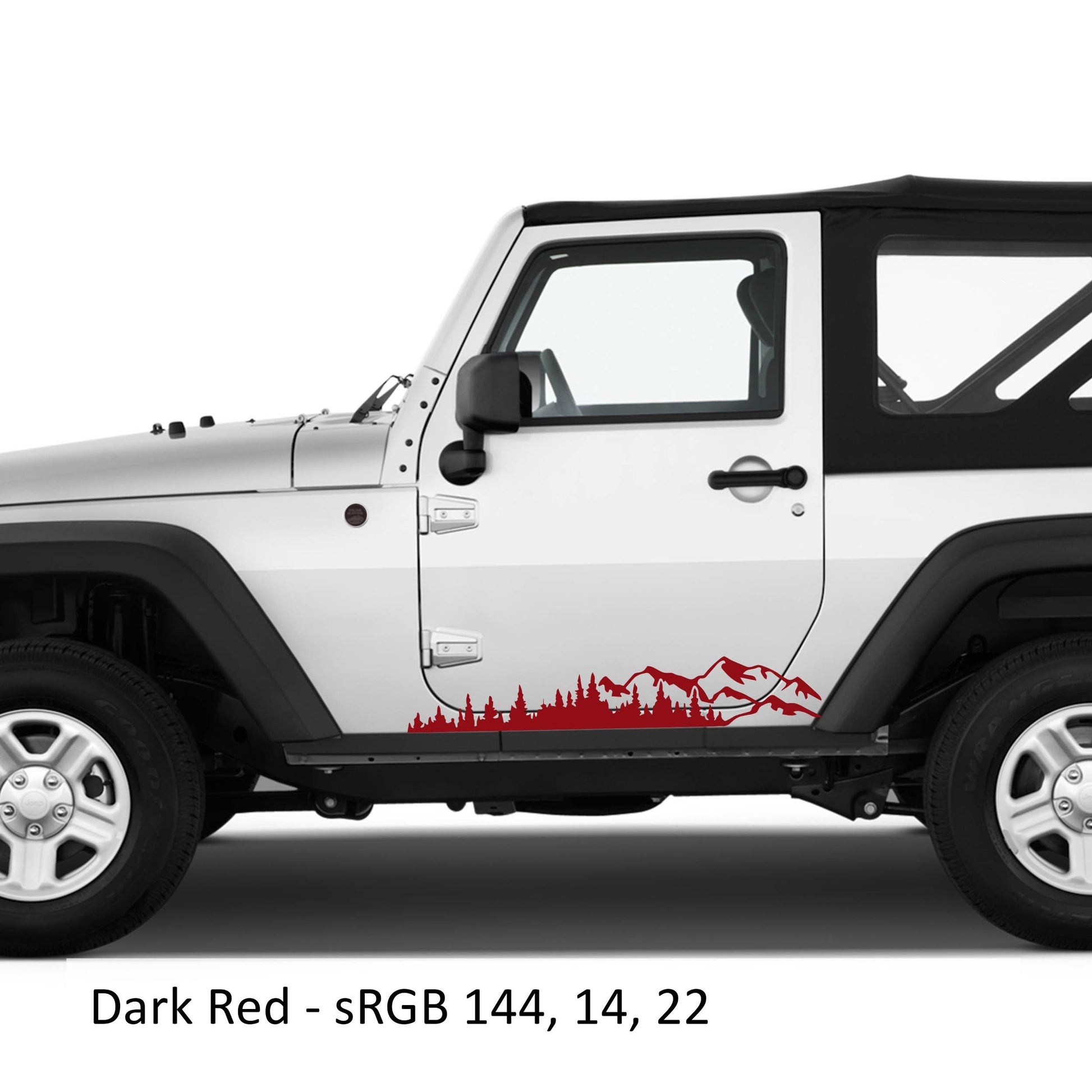 Mountain Forest 2Pcs Jk Lower Rocker Vinyl Decal Fits Jeep Wrangler Jk 2 Door 2007 - 2018