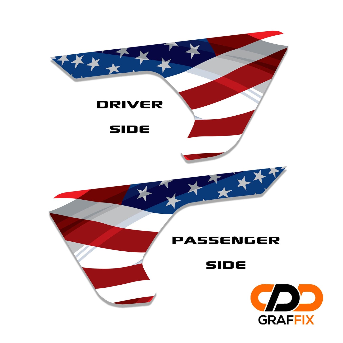 Wavey American Flag Fender Vent Vinyl Decal - Fits Jeep Wrangler JL/Jeep Gladiator JT 2018+