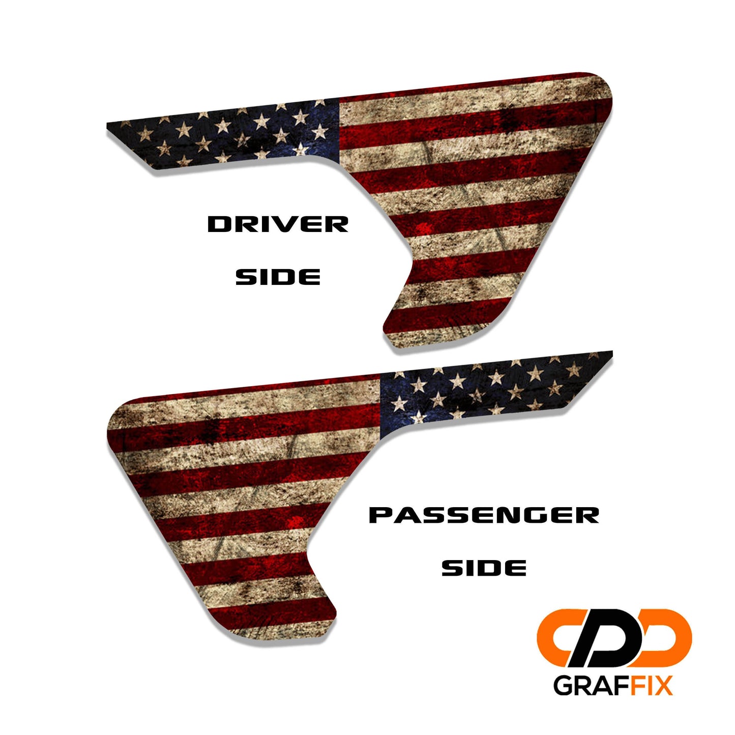 Rustic Old Glory Fender Vent Vinyl Decal - Fits Jeep Wrangler JL/Jeep Gladiator JT 2018+