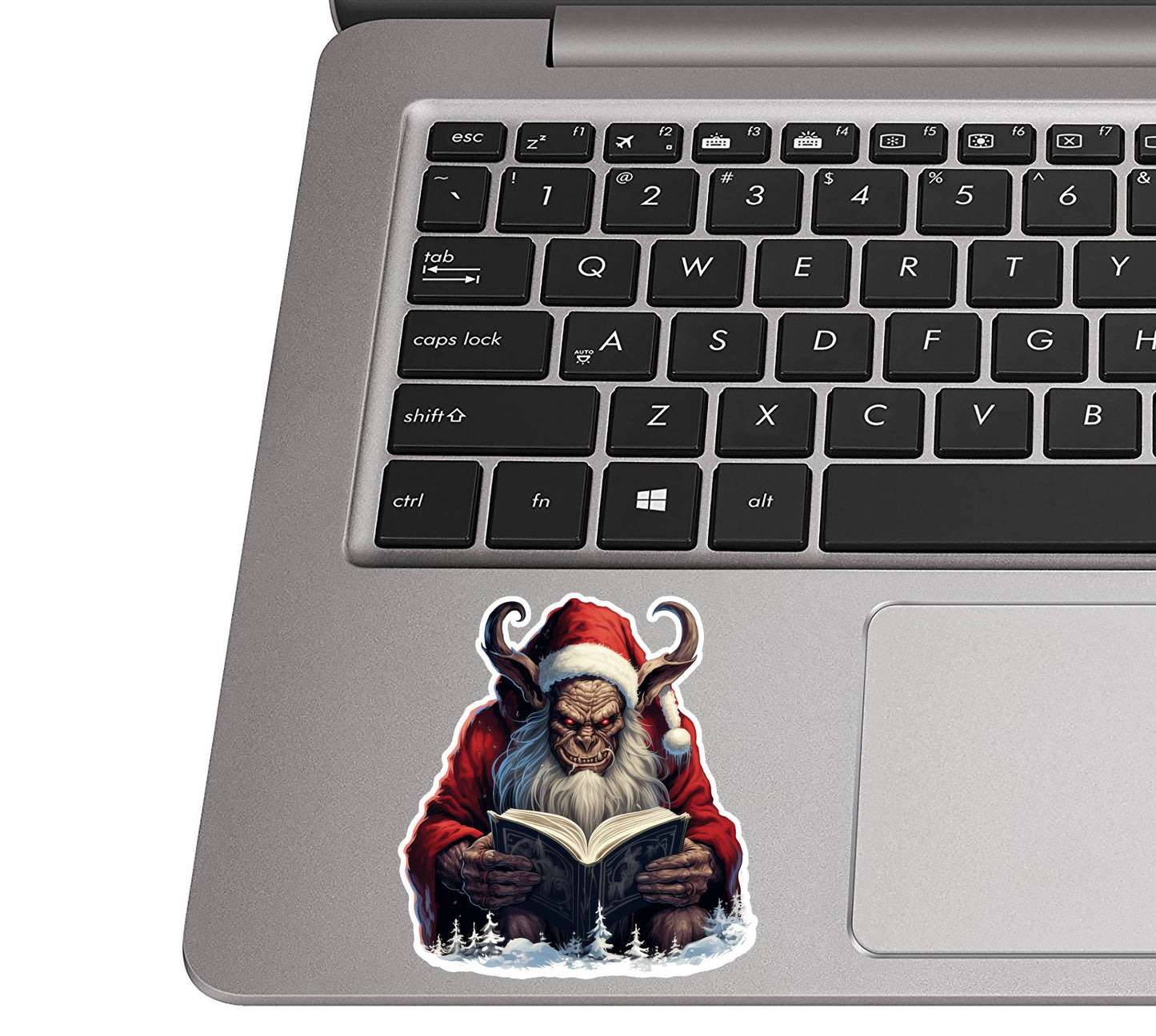 Christmas Storytime with Krampus Vinyl Sticker Dark Holiday Horror Sticker for Laptop Tumbler Notebook Journal Goth Christmas Gift