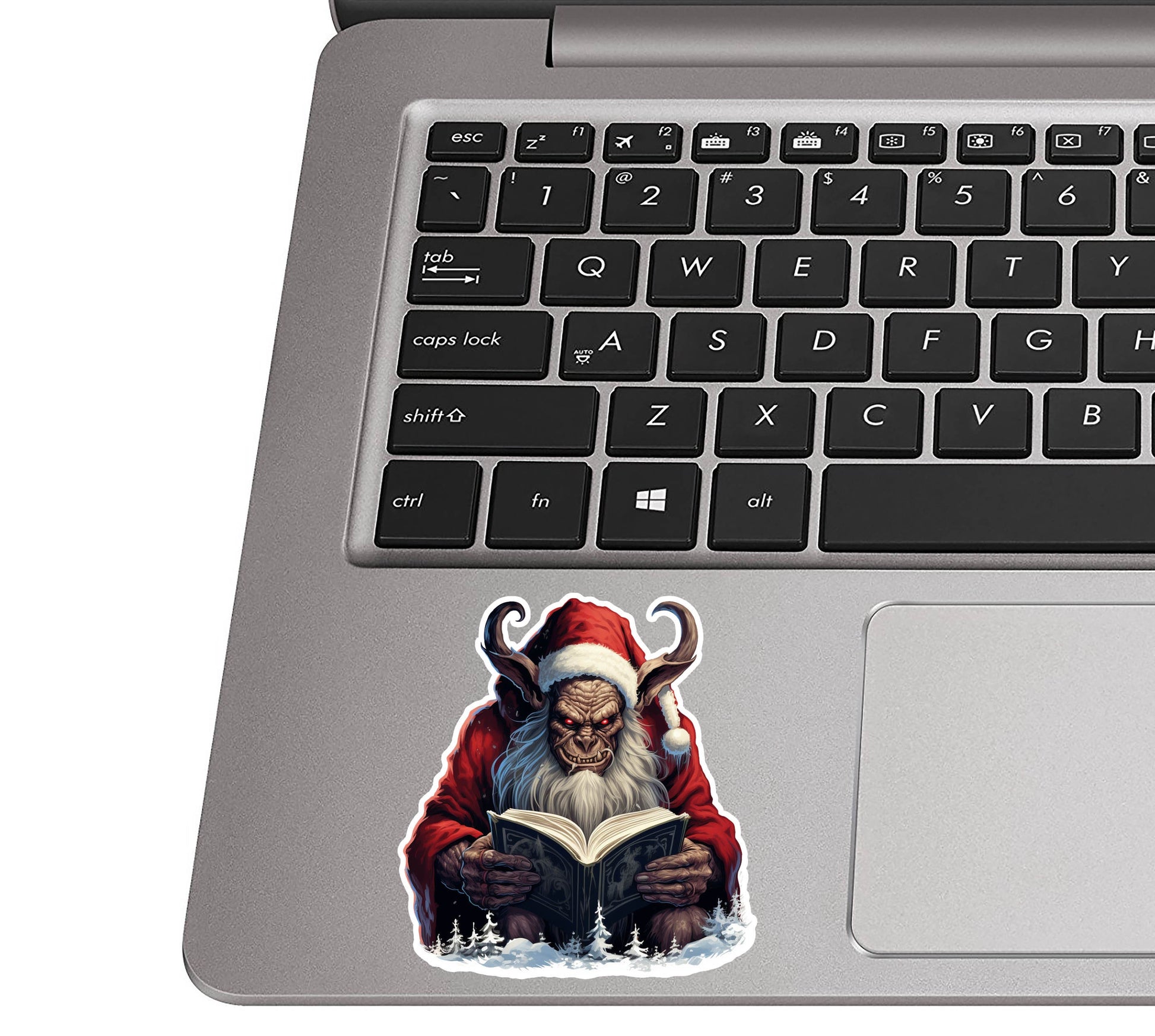 Christmas Storytime with Krampus Vinyl Sticker Dark Holiday Horror Sticker for Laptop Tumbler Notebook Journal Goth Christmas Gift