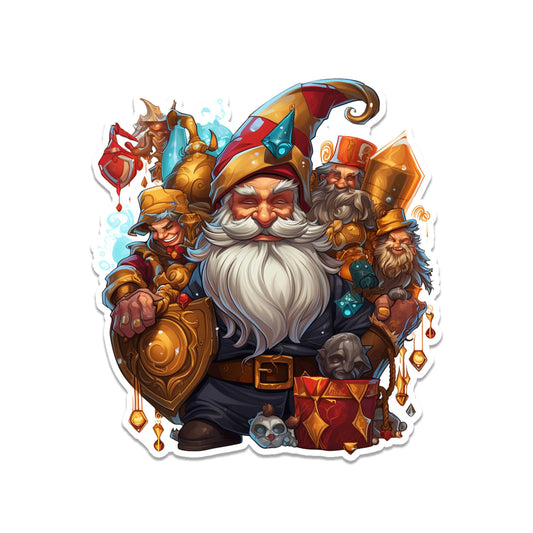 Christmas Gnomes with Gifts Vinyl Sticker Cute Holiday Gnome Decal for Laptop Water Bottle Journal Festive Stocking Stuffer Gift Idea