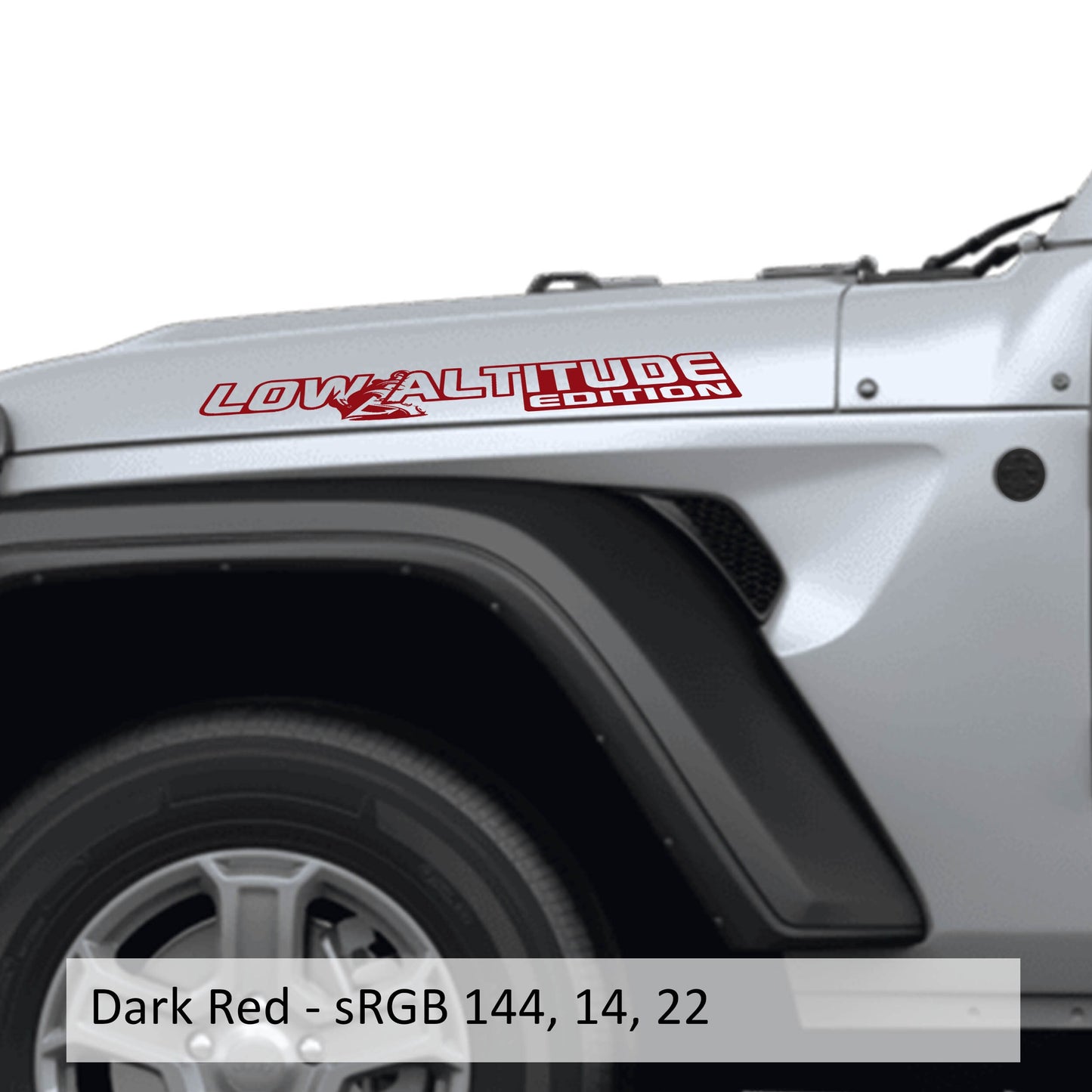 Low Altitude Edition Vinyl Transfer Hood Decals, Custom Off-Road Graphics for Jeep Wrangler JL and Gladiator JT, Durable Unique Design