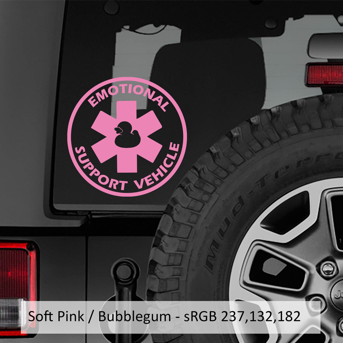 Vehicle Decal: Emotional Support Duck - Durable Off-Road Vinyl