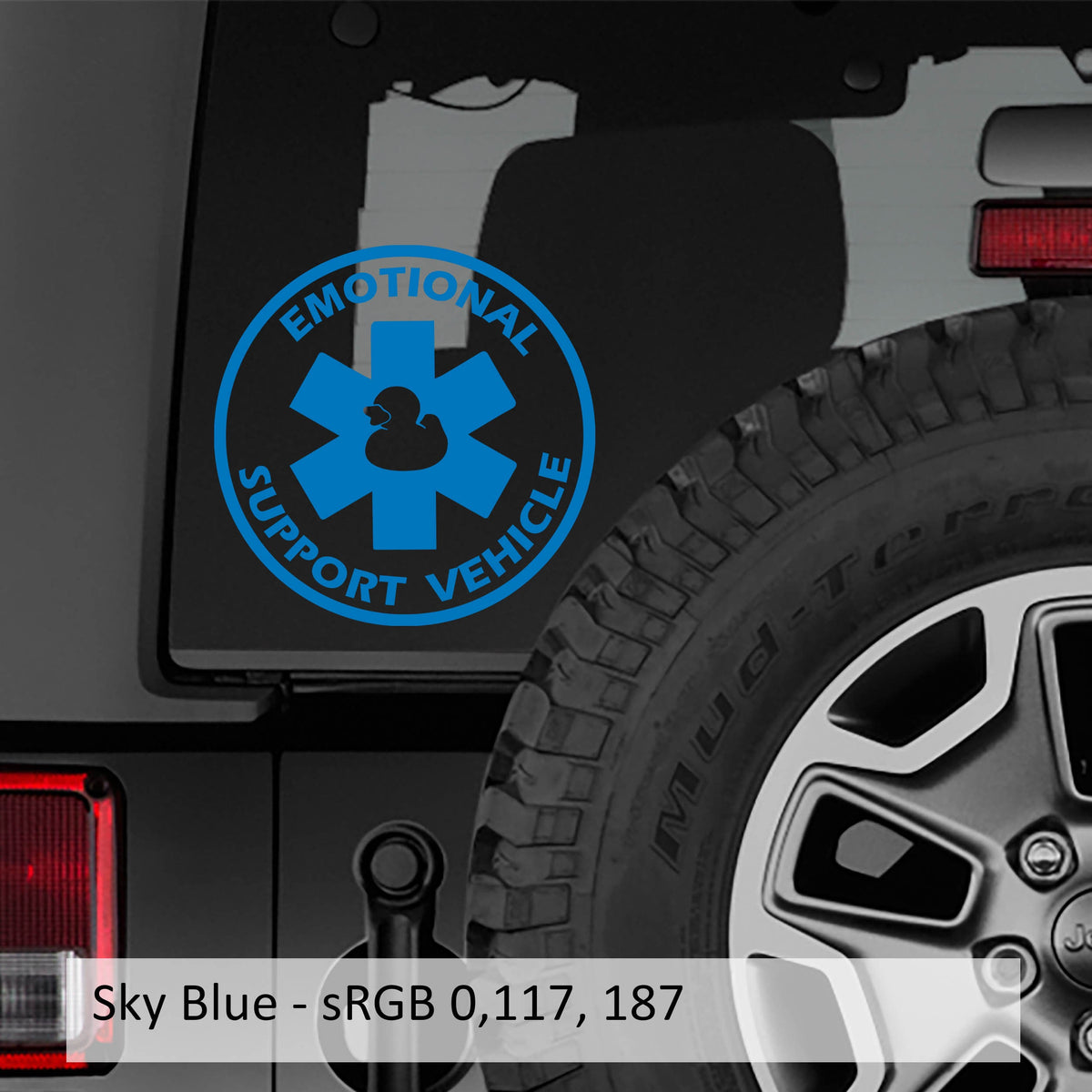 Vehicle Decal: Emotional Support Duck - Durable Off-Road Vinyl