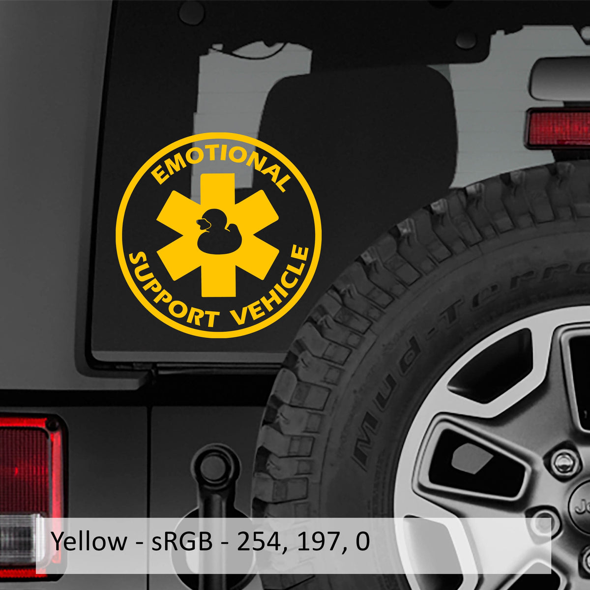 Vehicle Decal: Emotional Support Duck - Durable Off-Road Vinyl