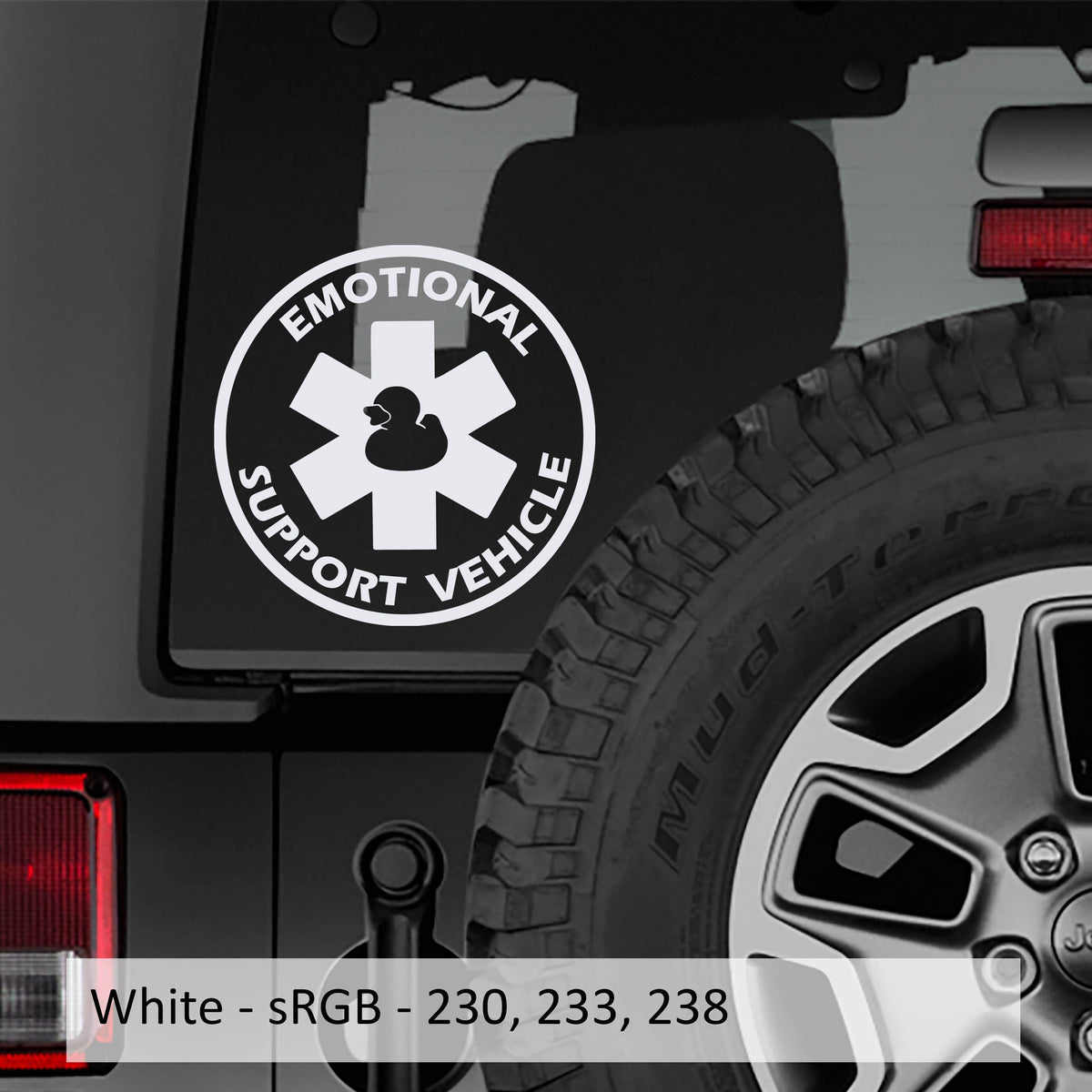 Emotional Support Vehicle Vinyl Decal