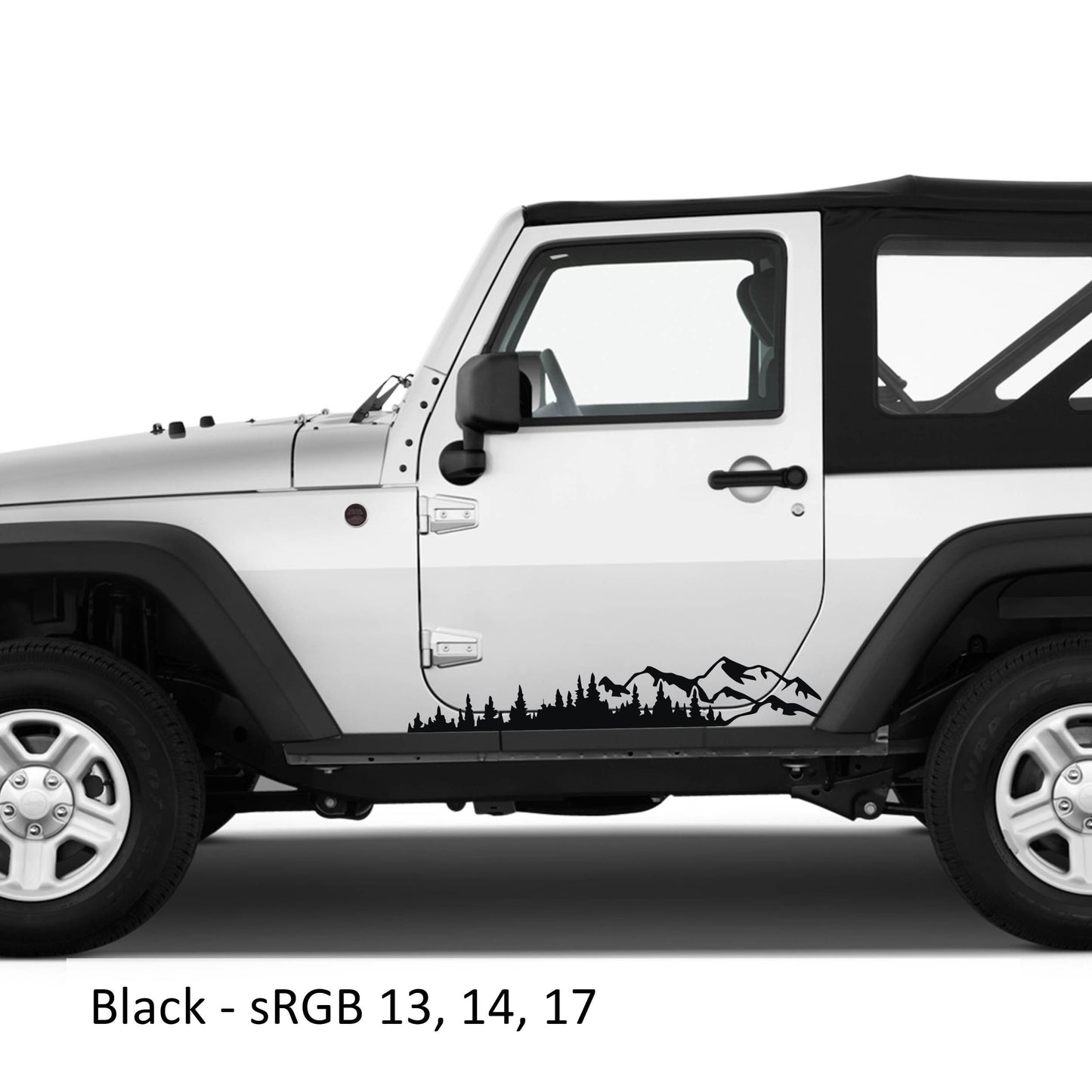 Mountain Forest 2Pcs Jk Lower Rocker Vinyl Decal Fits Jeep Wrangler Jk 2 Door 2007 - 2018