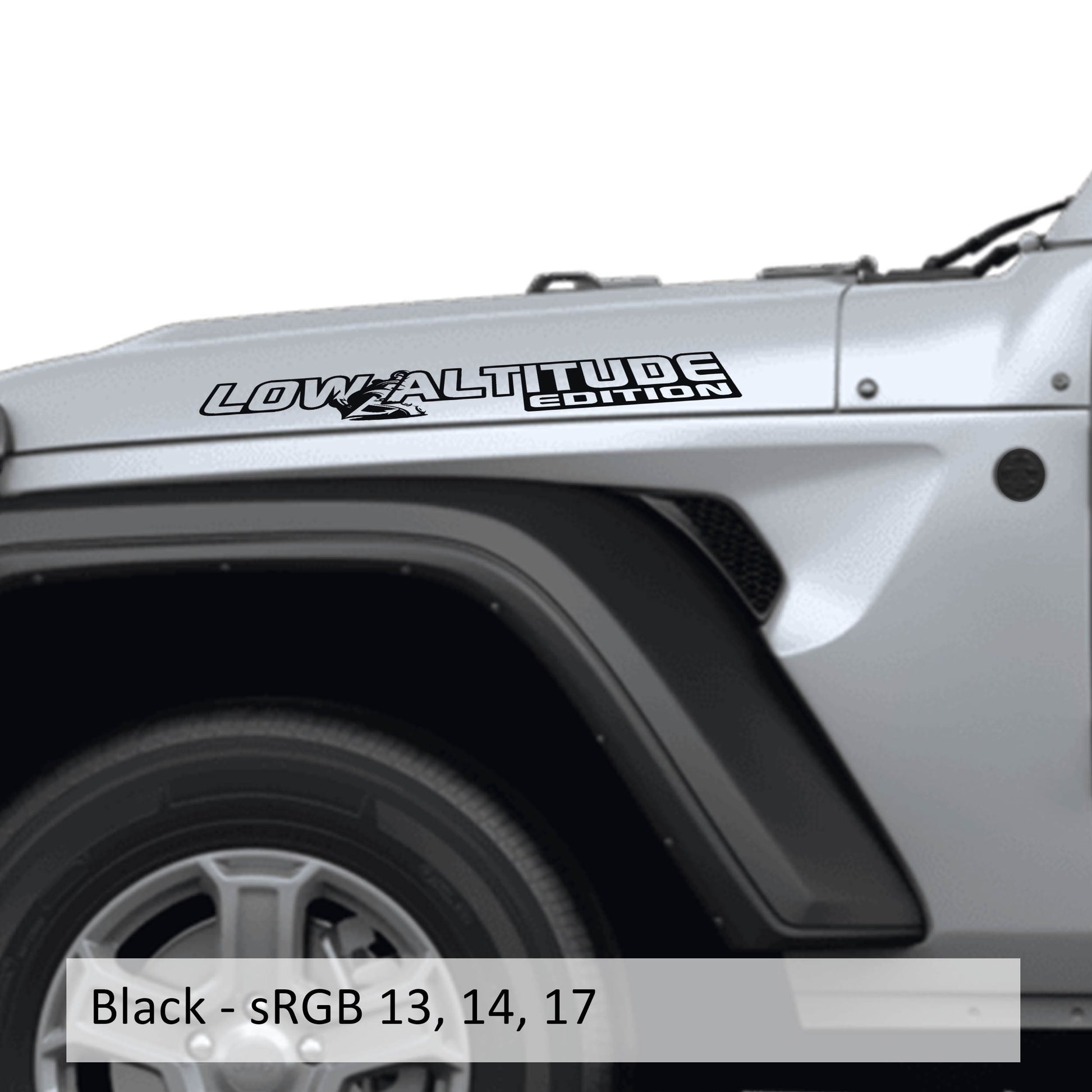 Low Altitude Edition Vinyl Transfer Hood Decals, Custom Off-Road Graphics for Jeep Wrangler JL and Gladiator JT, Durable Unique Design