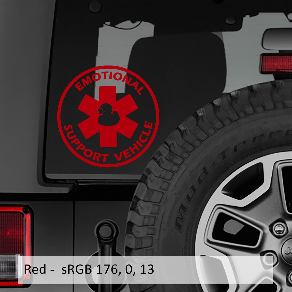 Vehicle Decal: Emotional Support Duck - Durable Off-Road Vinyl